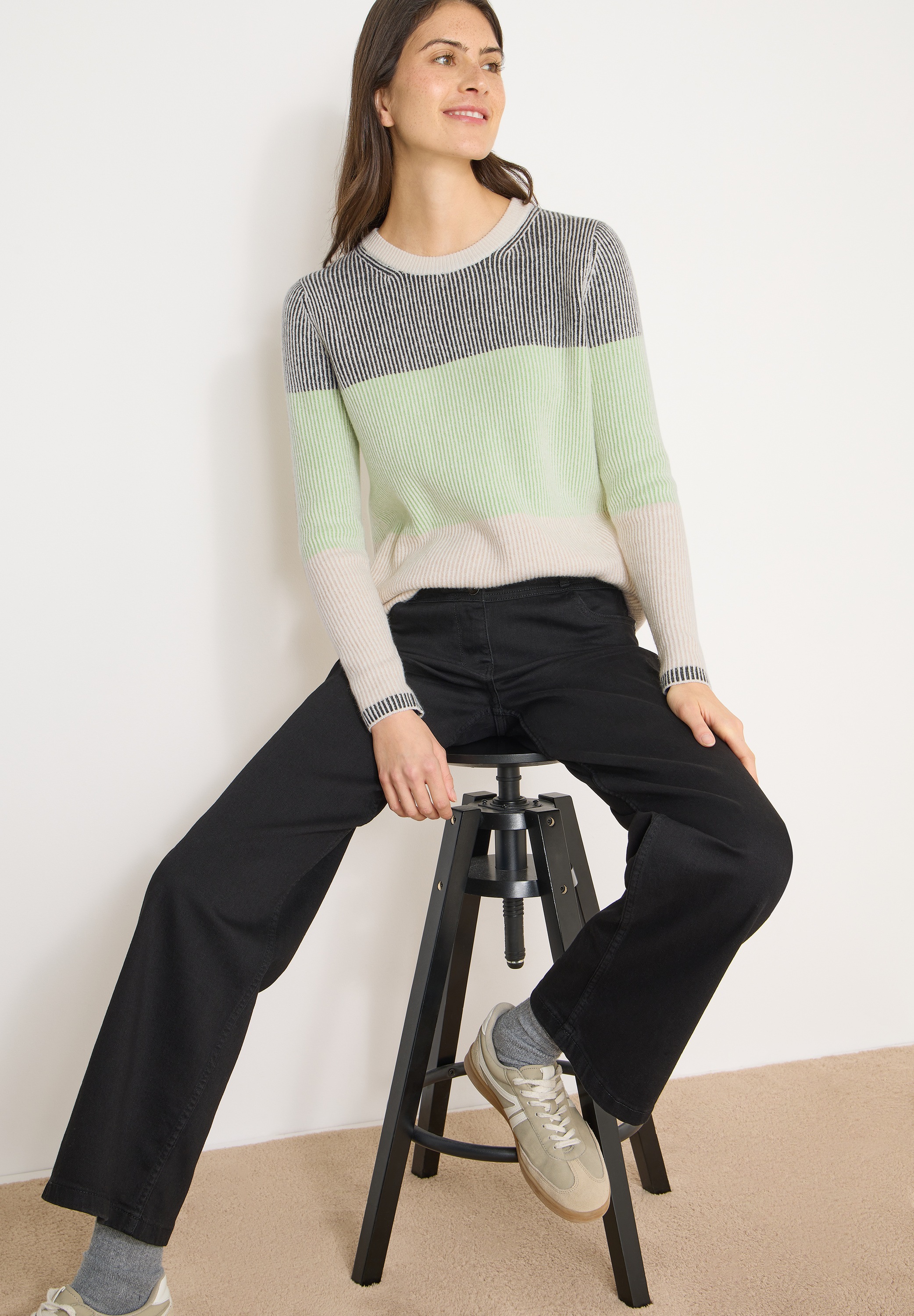 Cecil Strickpullover im Color Block Design