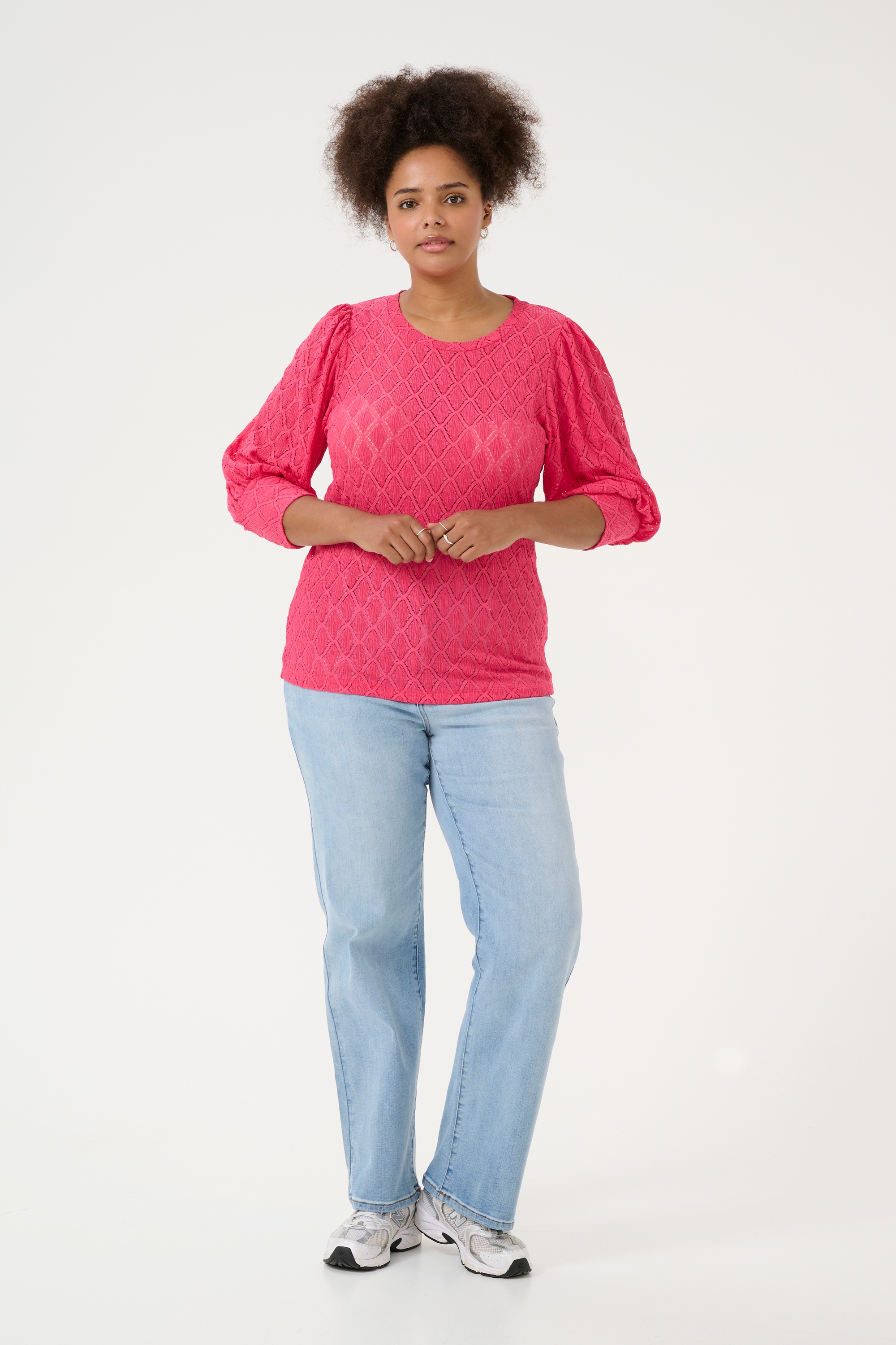KAFFE Curve Langarmbluse »Damen Bluse langarm KCtia«