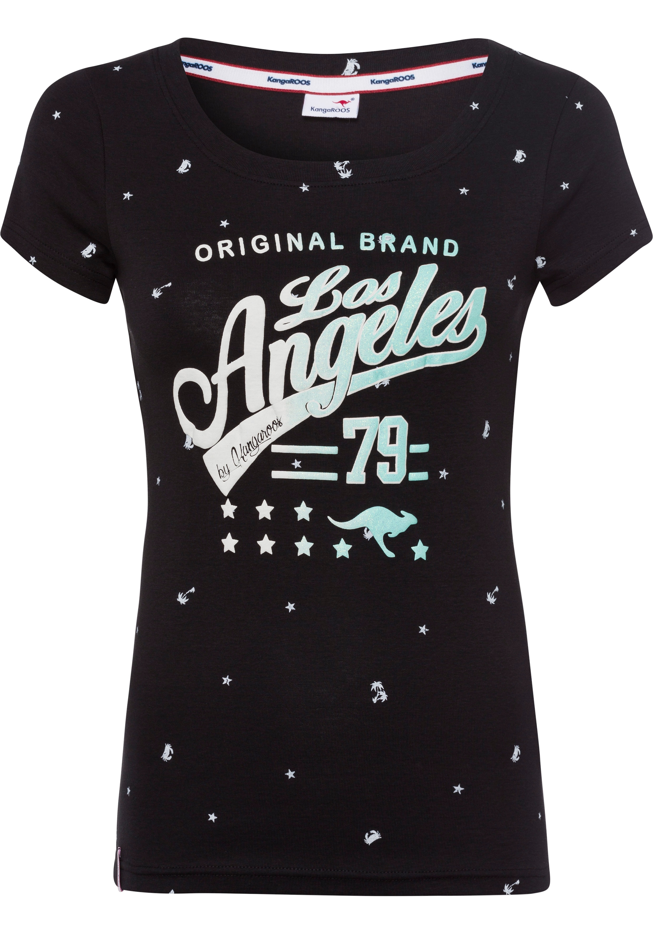 KangaROOS T-Shirt, Kurzarm, figurbetonte Passform, aus 100% Baumwolle