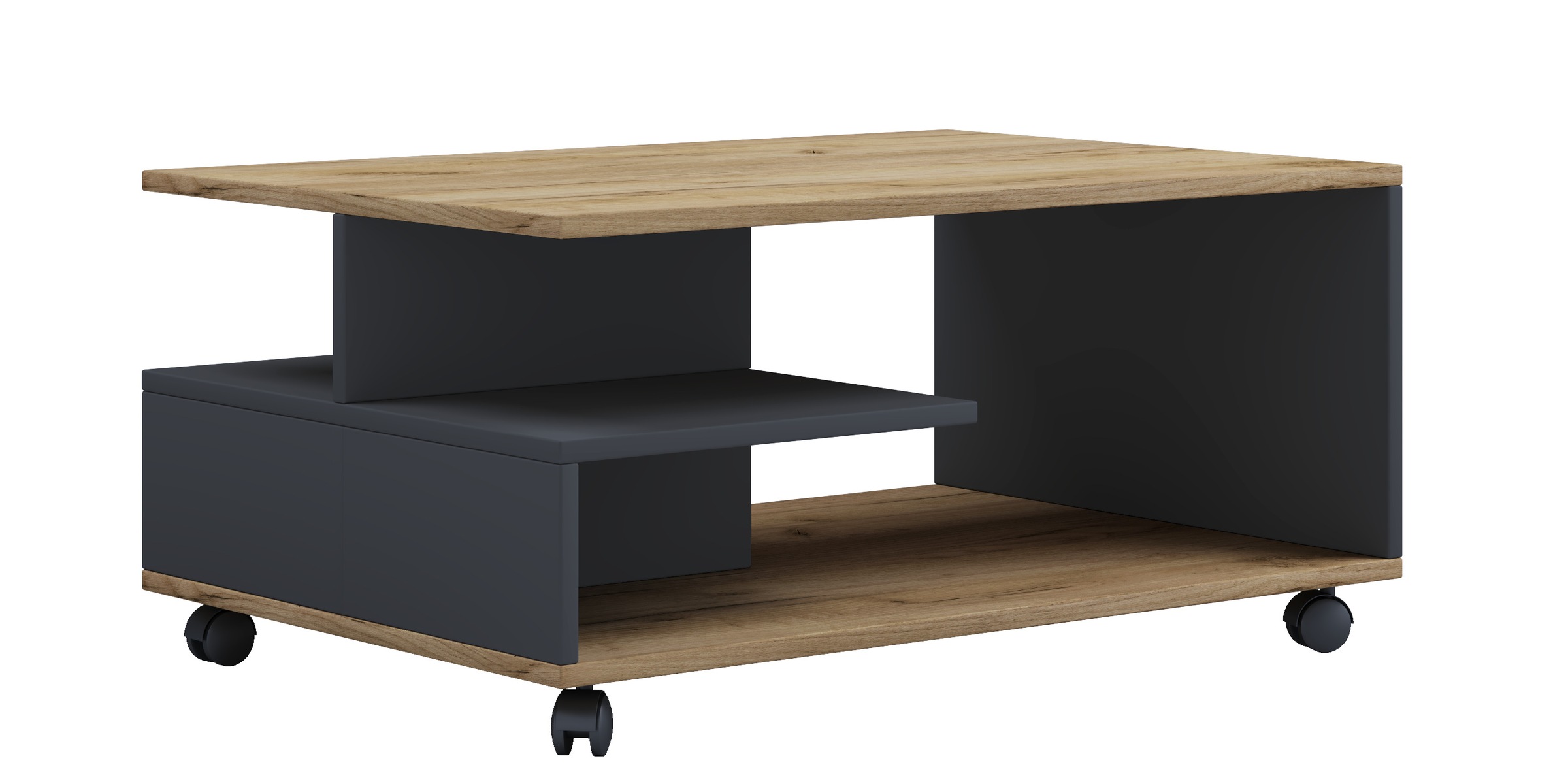 VCM Beistelltisch »Holz Sofatisch Couchtisch Rollen rollbar Stango L«