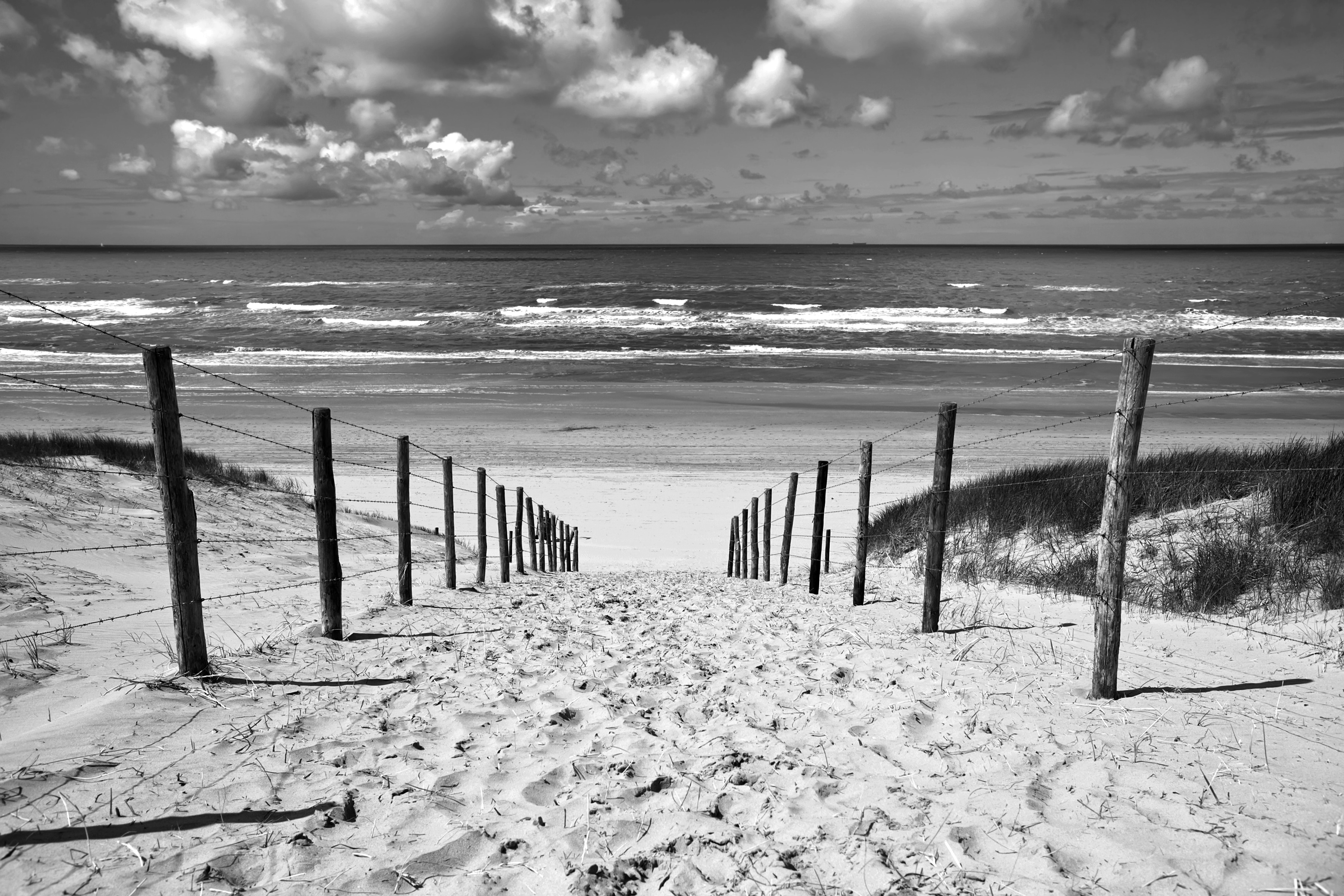 Papermoon Fototapete "Strand Schwarz & Weiß"