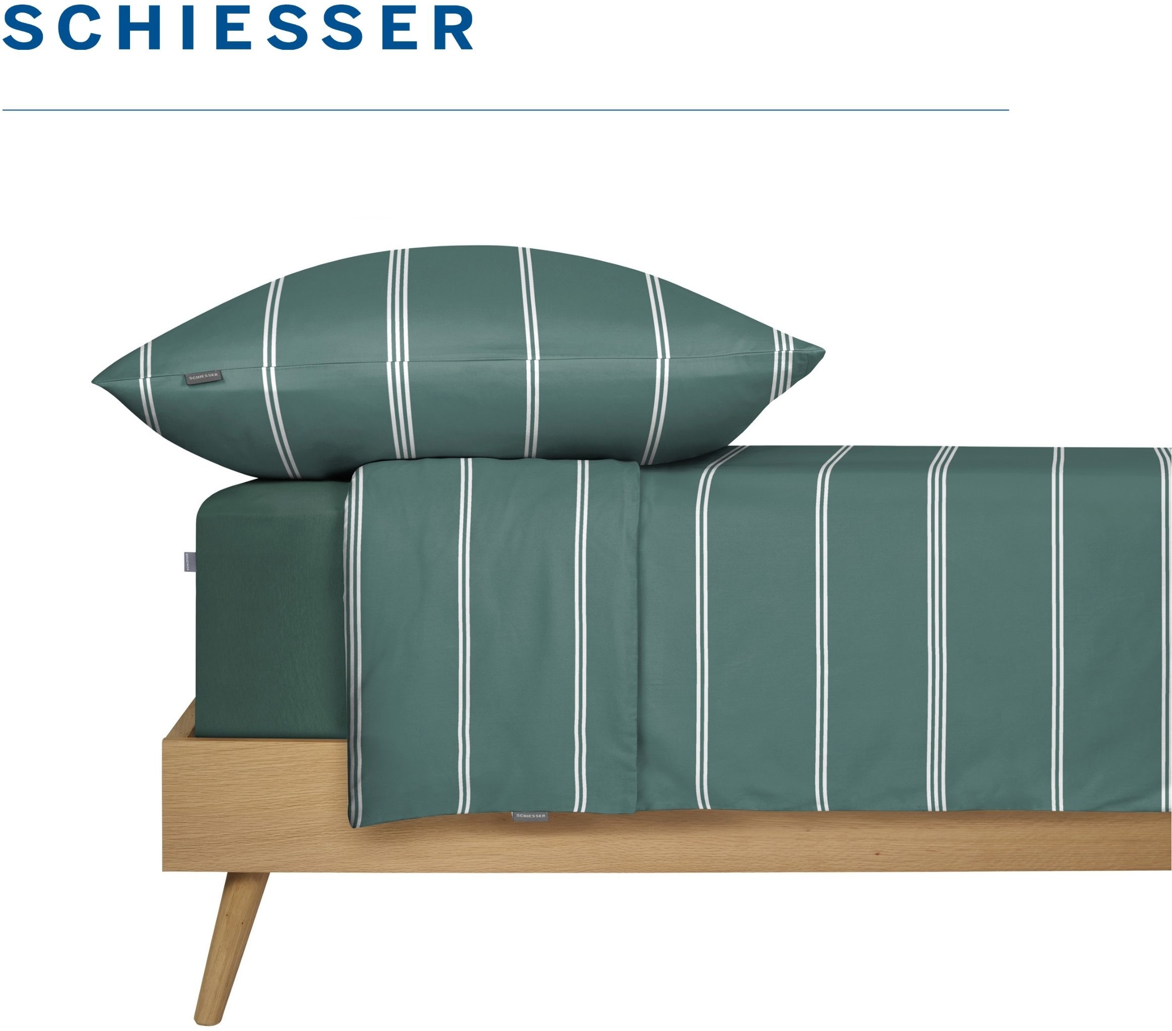Schiesser Bettwäsche »Matteo aus weicher Baumwolle mit klassischem Streifendesign« 2 OEKO-TEX® MADE IN GREEN
