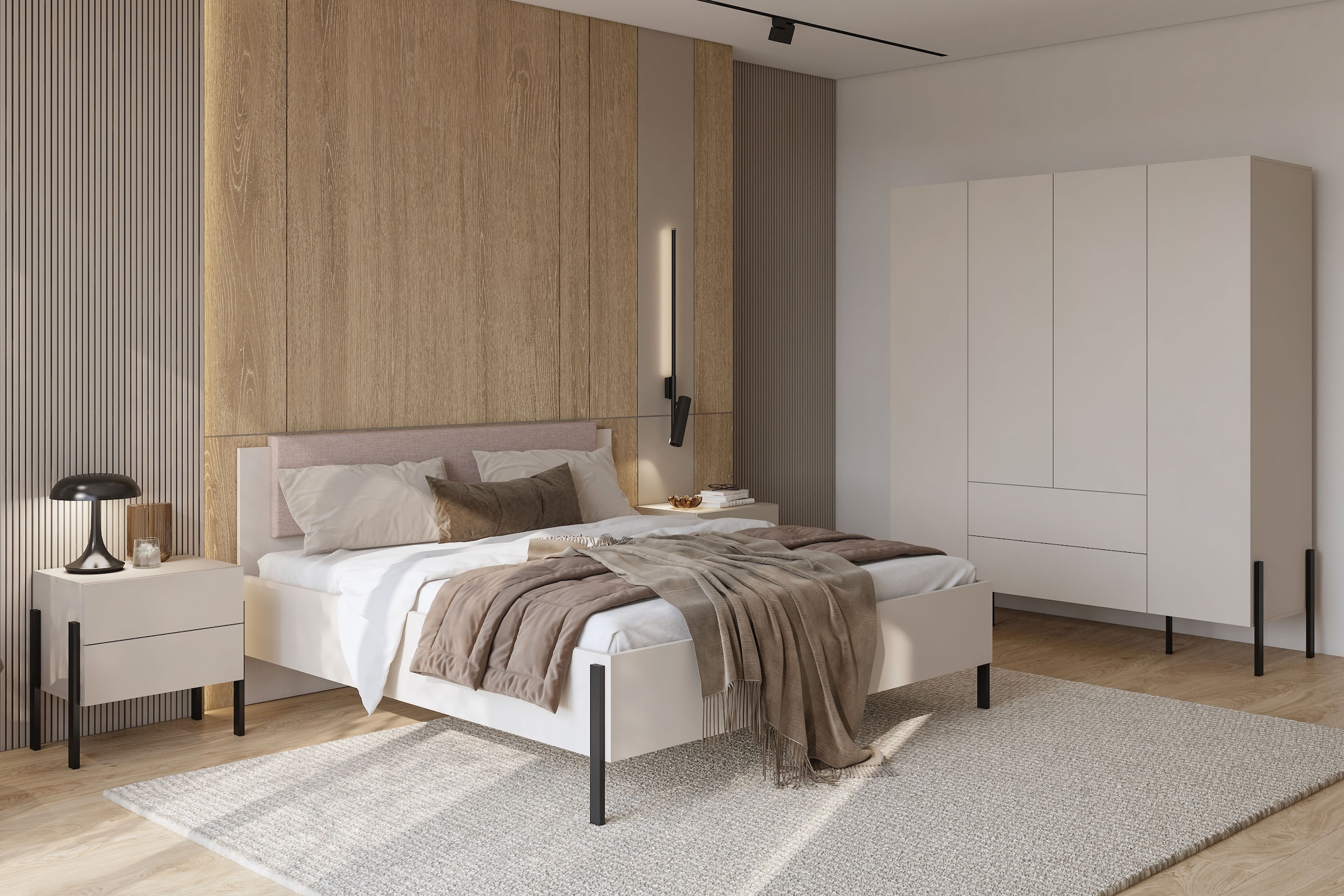 Home affaire Nachtkommode »Jukon, Breite 59 cm, moderne Kommode mit zwei Schubladen«, Nako mit zwei Schubladen, push to open Funktion