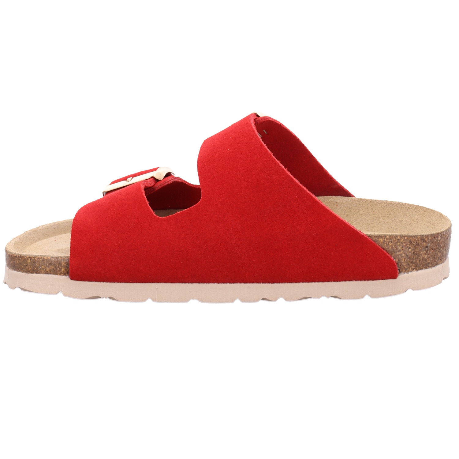 Pantolette ROHDE "ALBA", Damen, Gr. 37, rot, Veloursleder, unifarben, Schuhe Pantolette, Sommerschuh, Hausschuh, Zweischnaller, Strandschuh mit Softfußbett 2