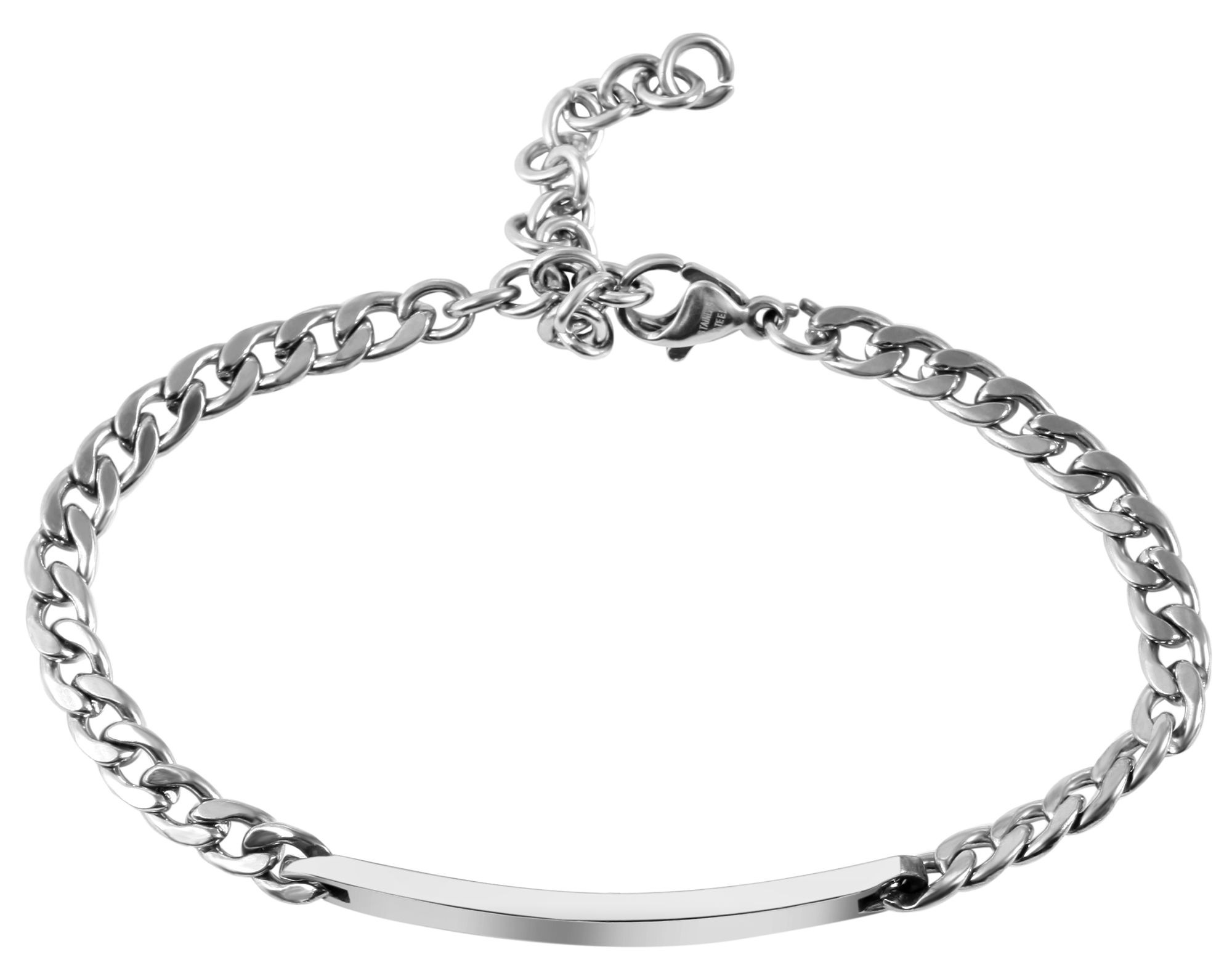 Adelia's Unisex Curb Chain Bracelet Silver 16+5cm 2