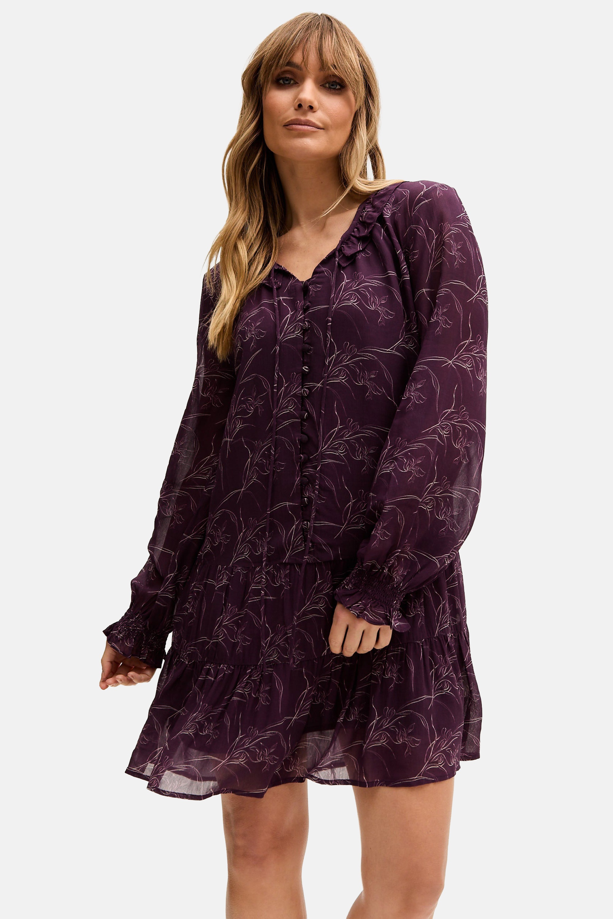 Lily and Lionel Midikleid »Henrietta Floral Print Button Down Mini Dress Damen«