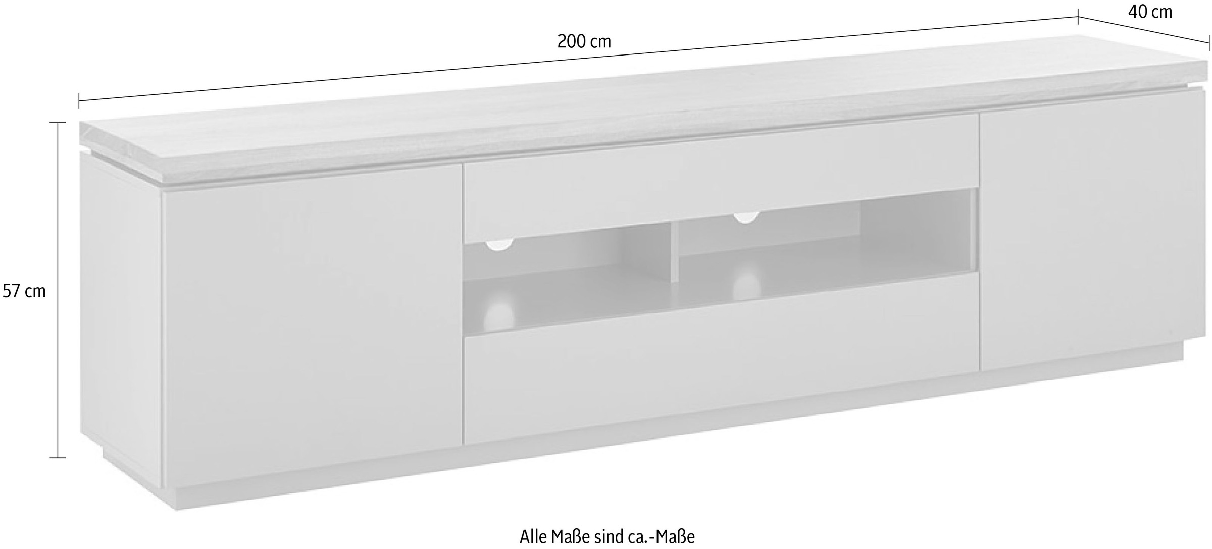 MCA furniture Lowboard »PALAMOS Lowboard«, Türen mit Dämpfung