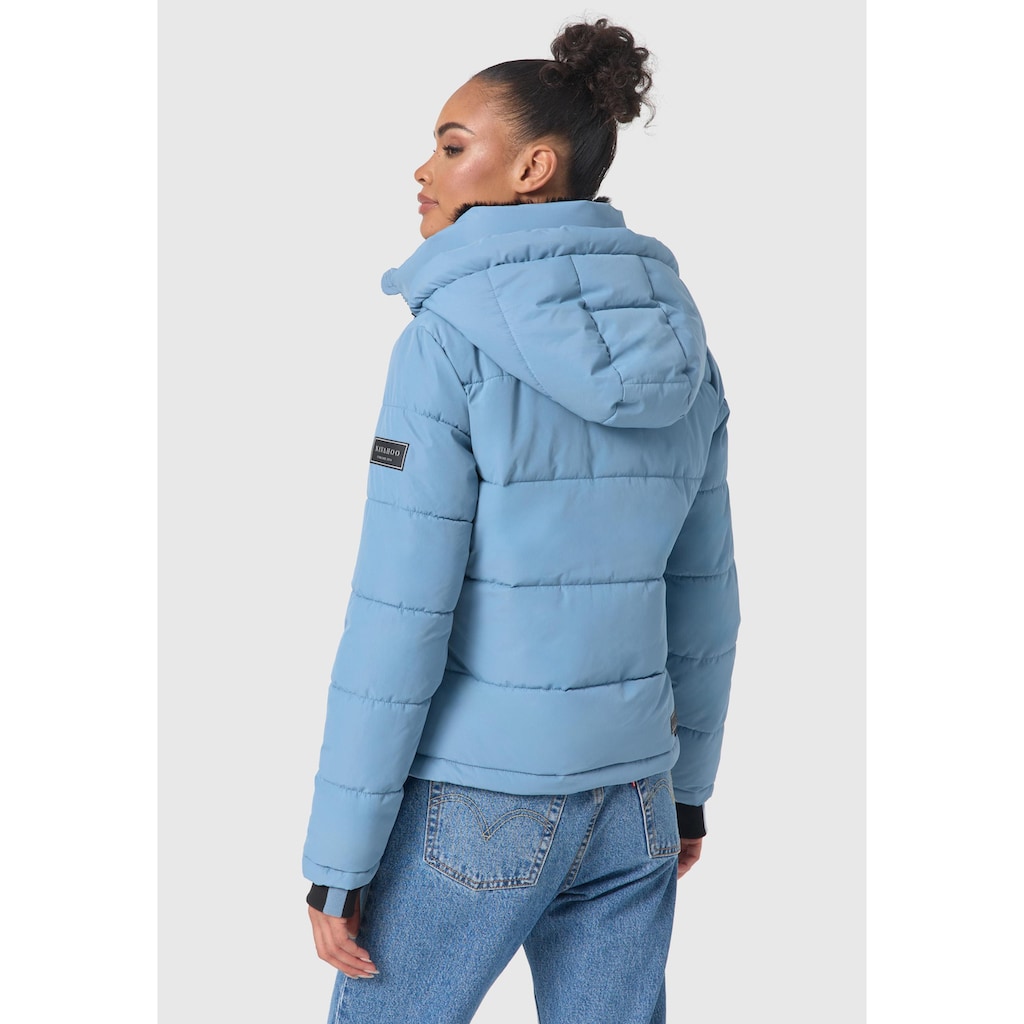 Navahoo Steppjacke »Mit Liebe XIV«, mit Kapuze, Warme gesteppte Damen Winterjacke mit kuscheligem Kragen