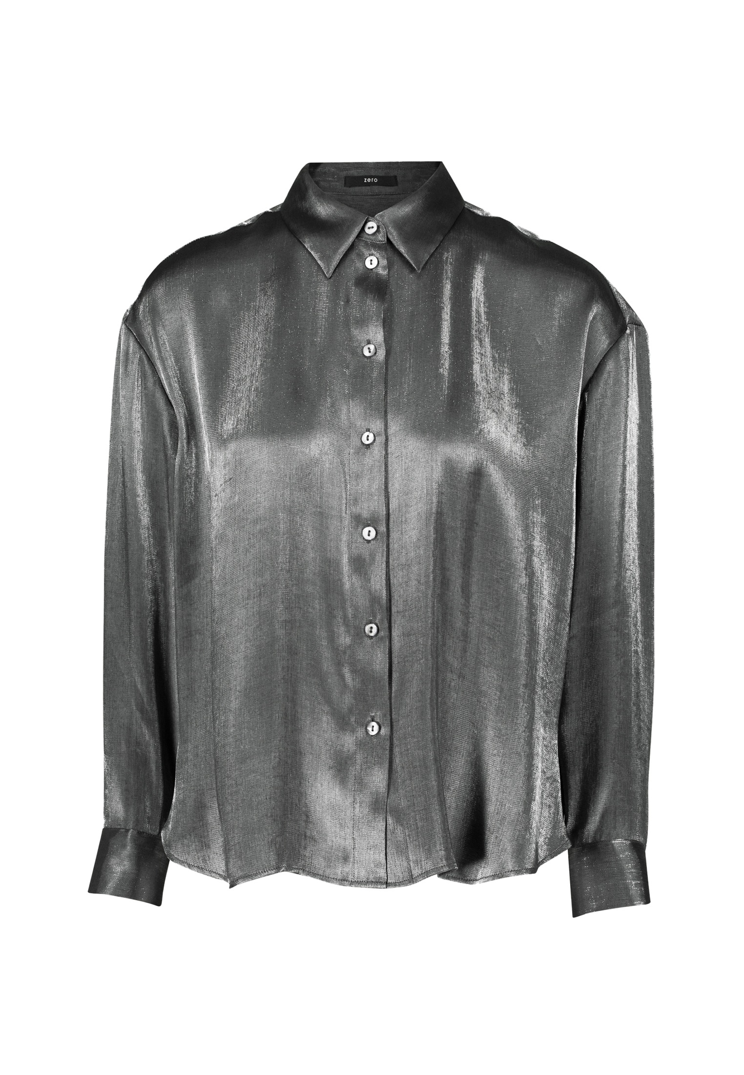 Zero Klassische Bluse »zero Bluse glänzend mit Knopfleiste«