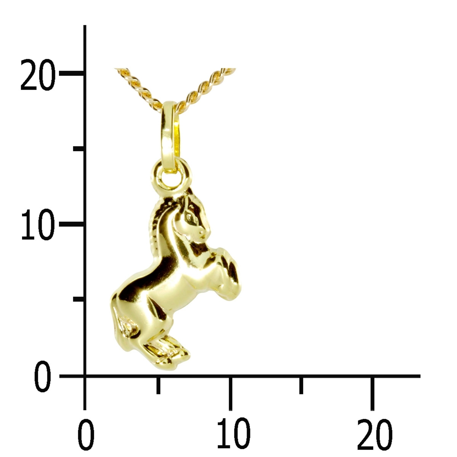 OSTSEE-SCHMUCK Kette und Anhänger Set »- Pferd - Gold 333/000 -,«