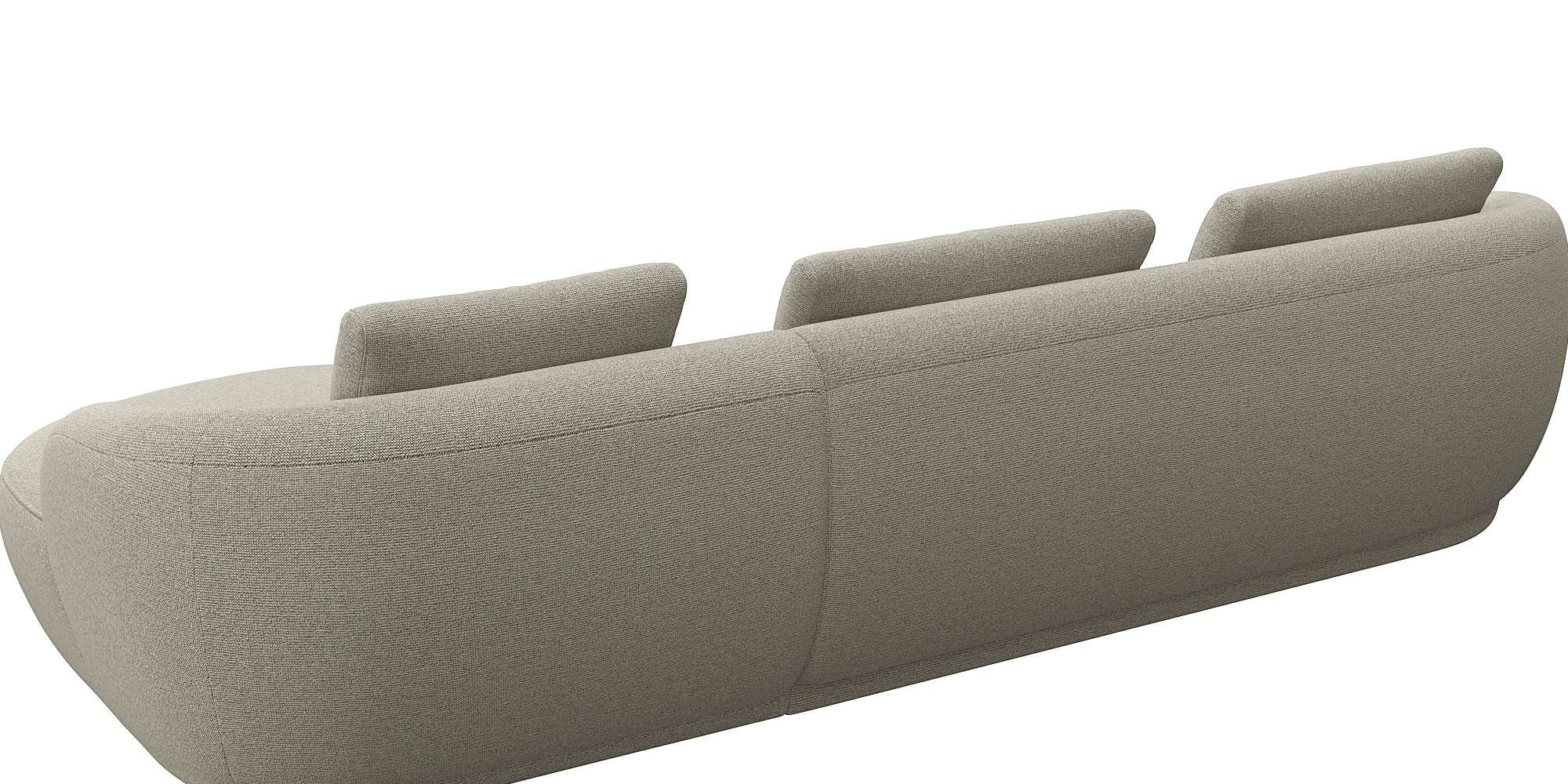 FLEXLUX Wohnlandschaft »Torino, rund, L-Form, Sofa-Ecke mit Recamiere, Longchair-Sofa«, Modernes, organisches Sofa-Design, Kaltschaum, Wellenunterfederung