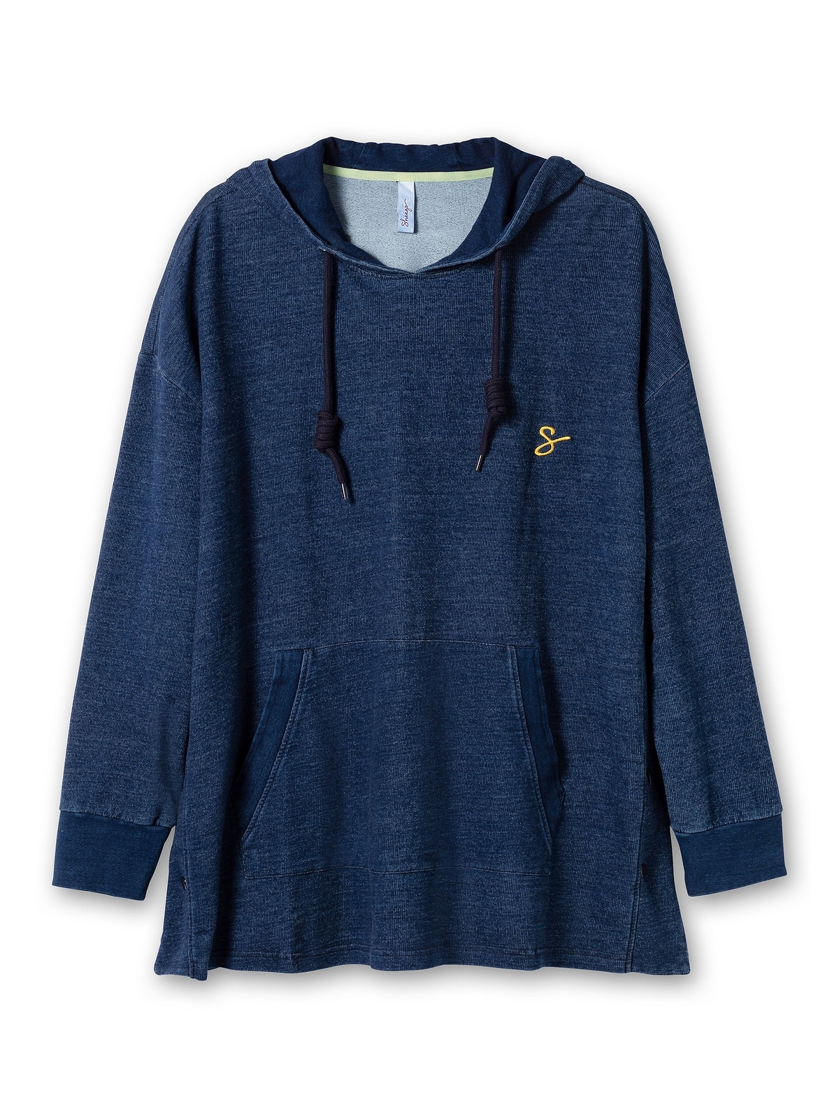Sheego Kapuzensweatshirt »Große Größen«, mit Kängurutasche, in Denim-Optik