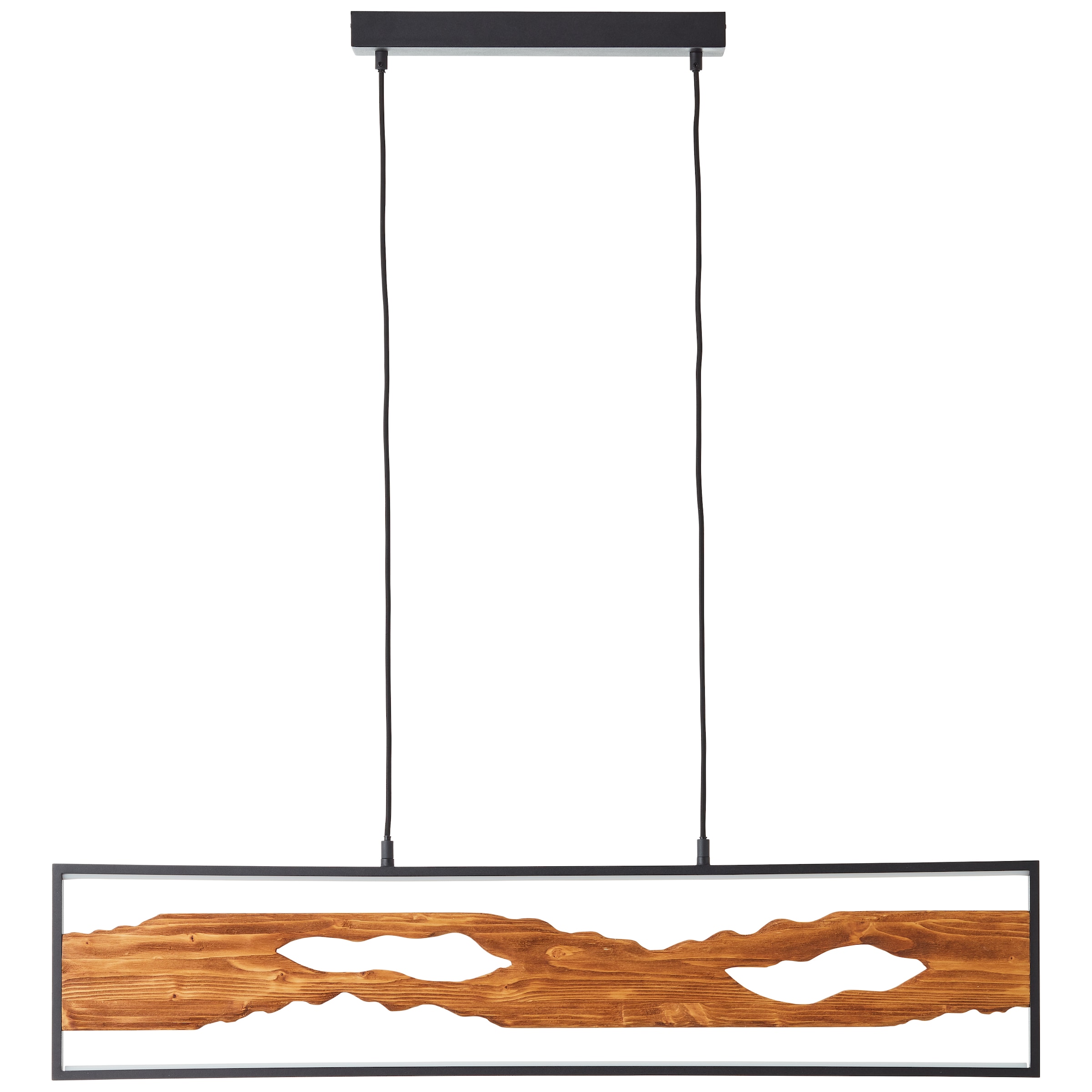 Brilliant LED schwarz/holz BAUR »Chaumont«, lm, Aluminium/Metall/Holz, 100 kürzbar, | Pendelleuchte cm, 2300 Breite