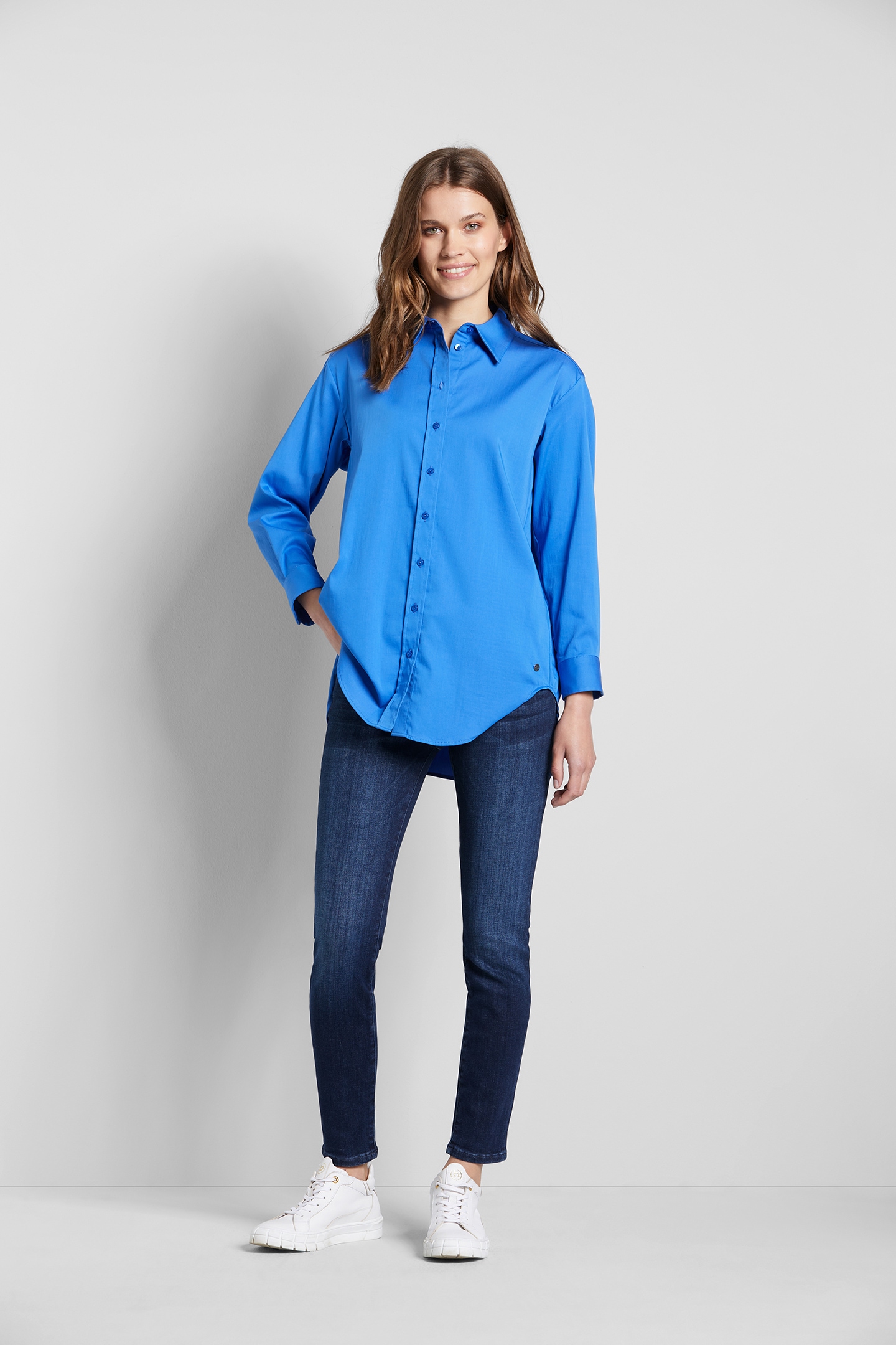 bugatti Hemdbluse, aus elastischem Baumwoll-Mix