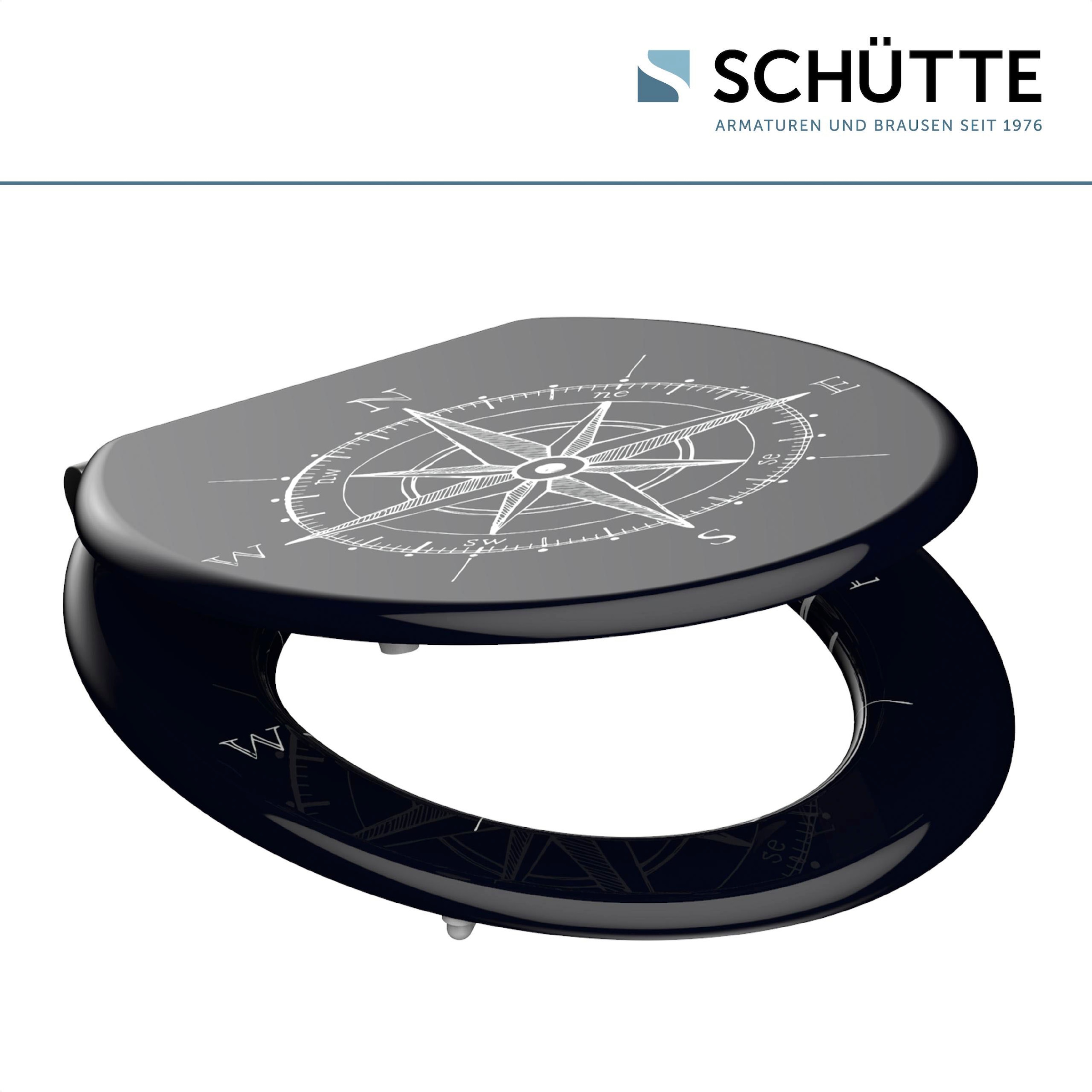 Schütte WC-Sitz »Compass«, mit Absenkautomatik und Holzkern
