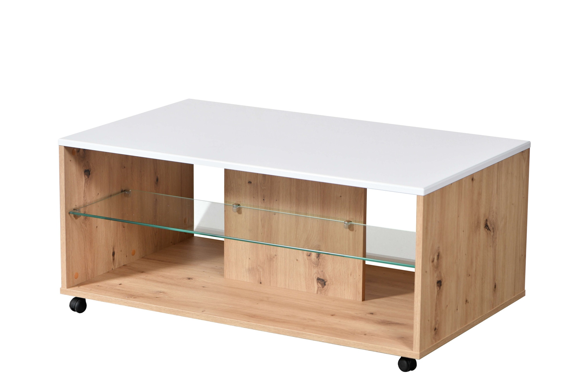 Home affaire Couchtisch »Bert Kaffetisch, 100 cm, in trendigen Farben, modern«, Hochglanzplatte, mit Rollen