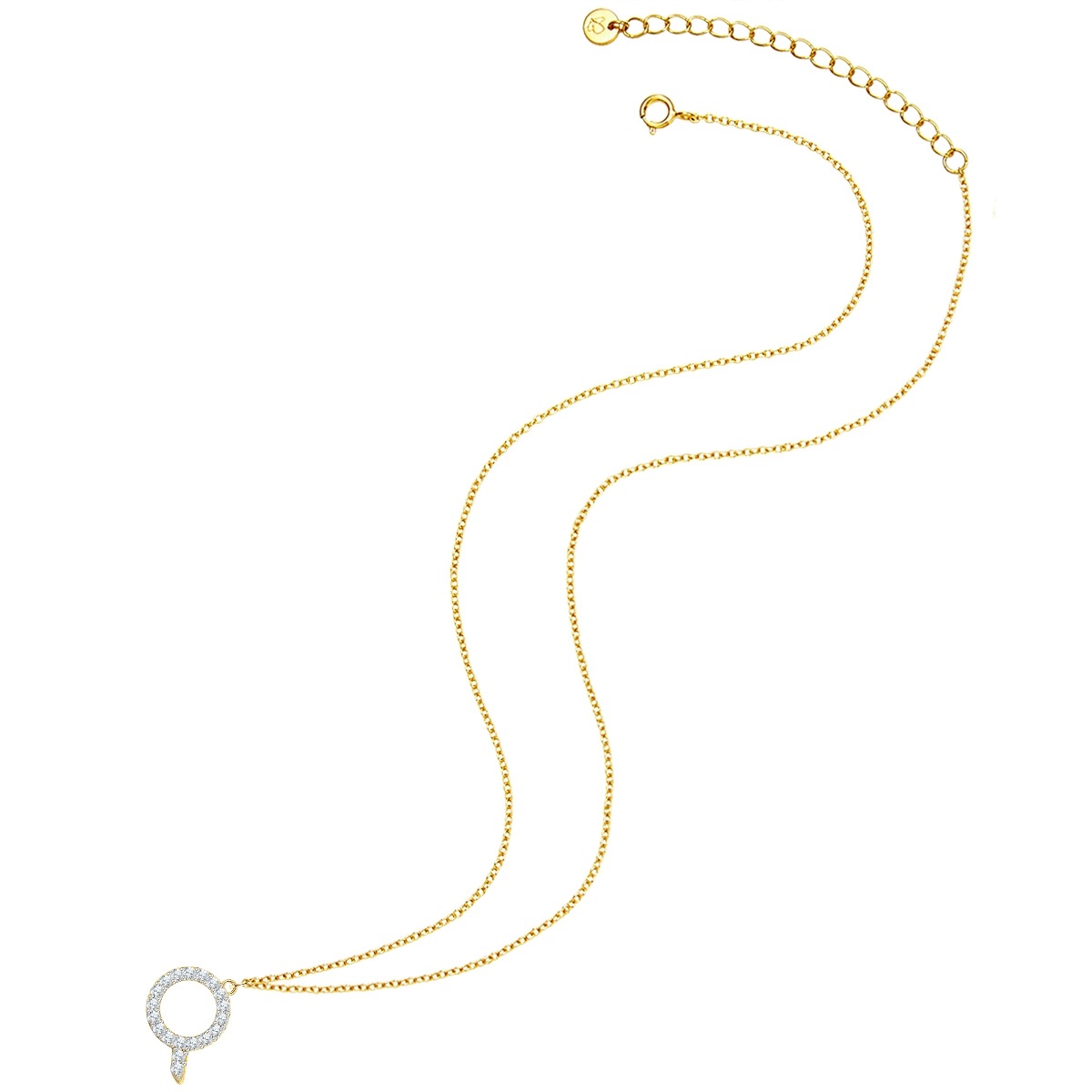 GLANZSTÜCKE MÜNCHEN GSM1946 Letter Q Necklace Yellow Gold 2