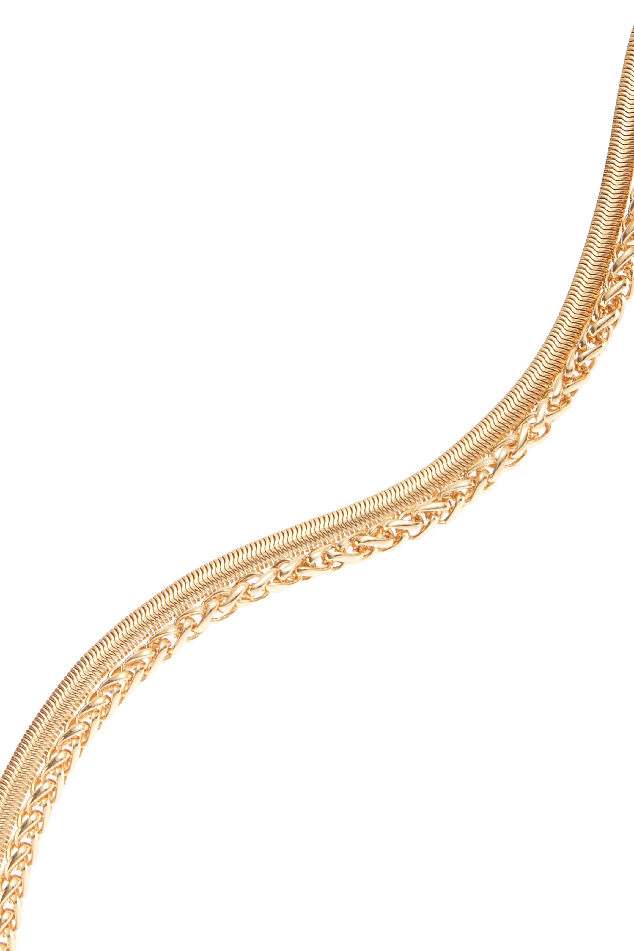 LASCANA Collier »Layerkette«, 2 reihige Halskette, Schlangenkette und Zopfkette in Layer Optik