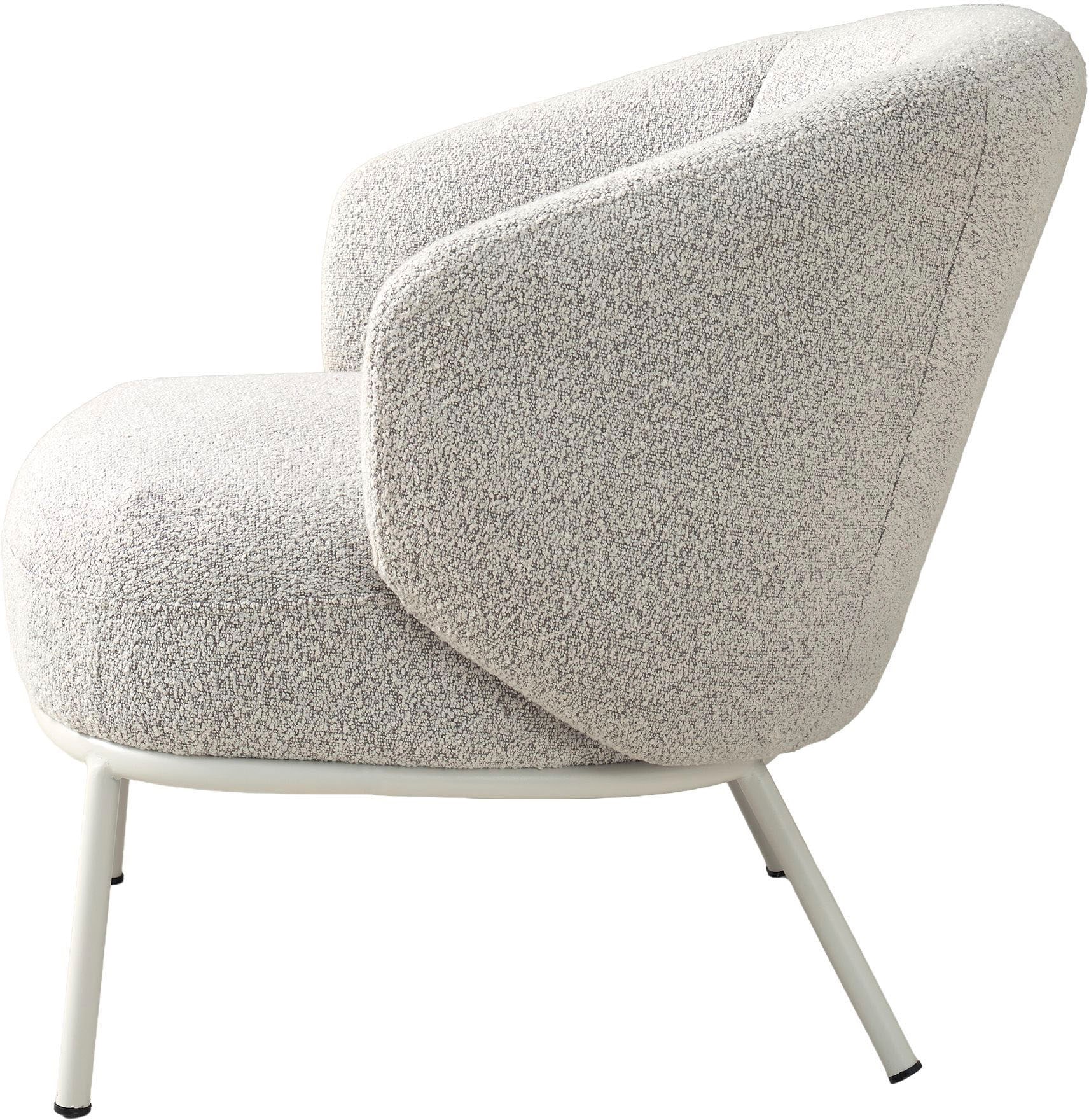 SCHÖNER WOHNEN-Kollektion Loungesessel »SELVIK« 1 Stk. tlg. mit Taschenfederkern, Bezug Bouclé, Untergestell pulverbeschichtet