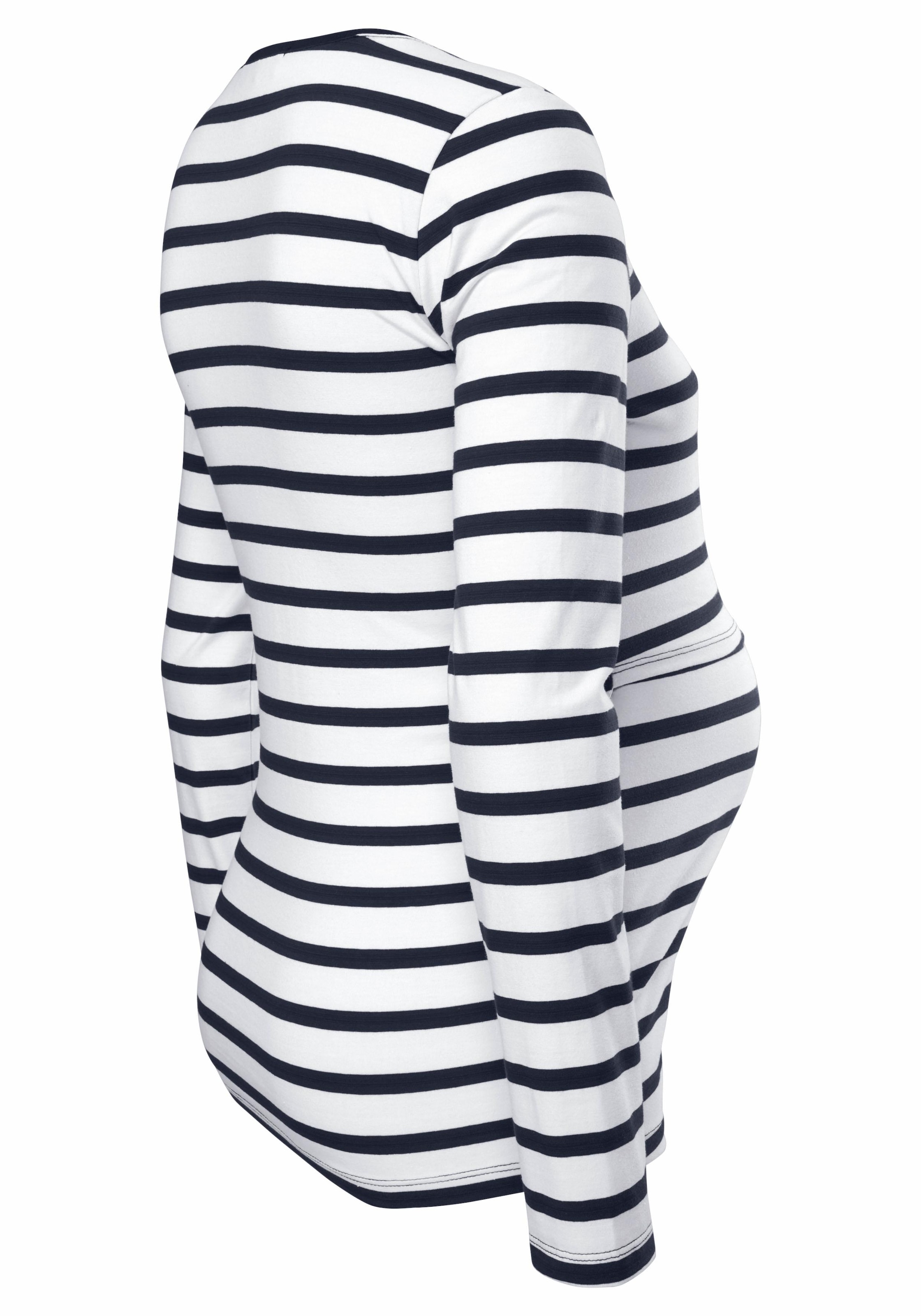 Neun Monate Umstandsshirt », 2er Pack Shirts für Schwangerschaft und Stillzeit«, (Packung, 2 tlg.), Langarm, figurbetont, unifarben oder geringelt