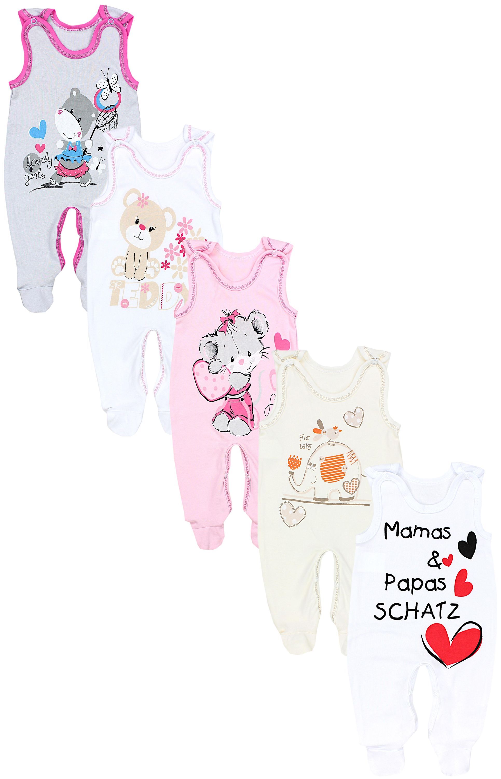 TupTam Strampler "Strampler Unisex Baby Strampler mit Aufdruck 5er Set"