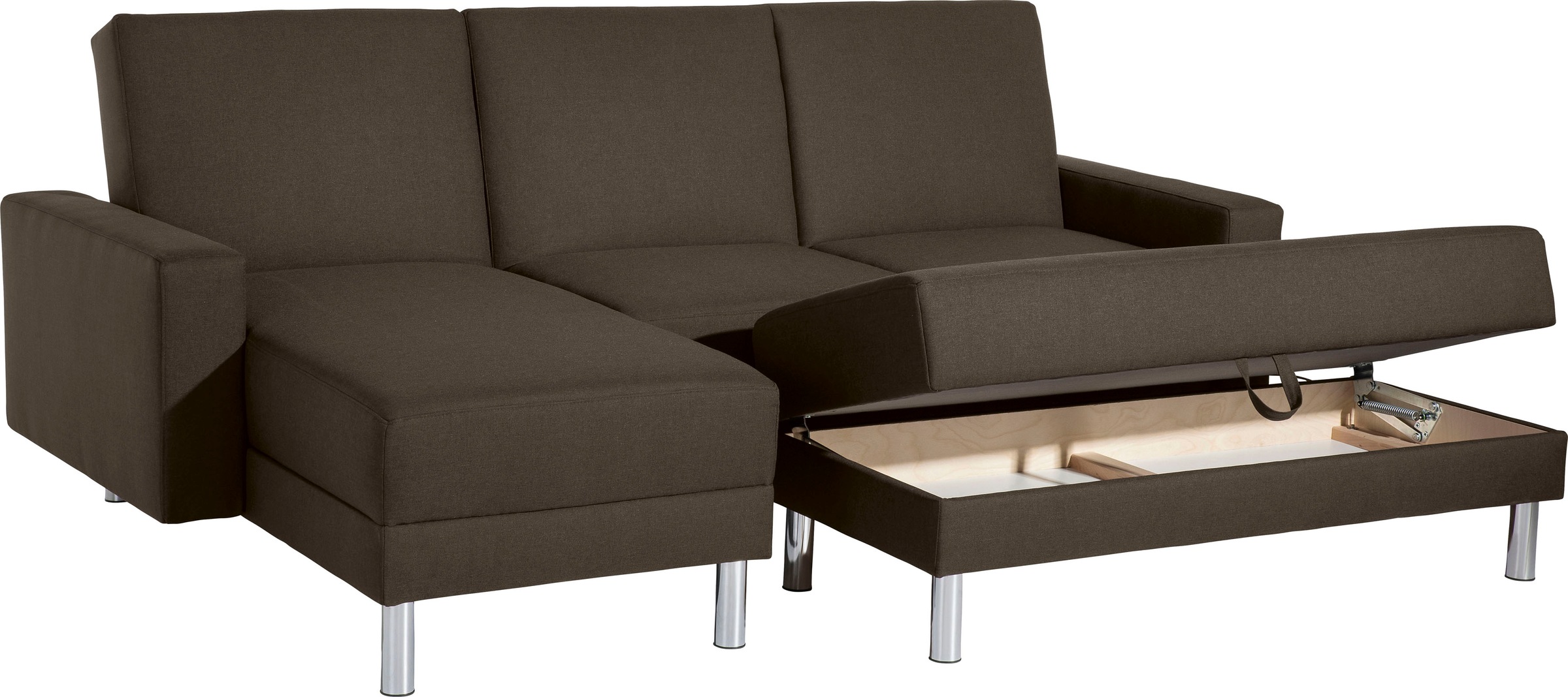 Max Winzer® Schlafsofa »Just Fresh modernes kubisches Sofa, Rückenverstellung für Sitzkomfort«, Recamiere links oder rechts montierbar, elegante Metallfüße