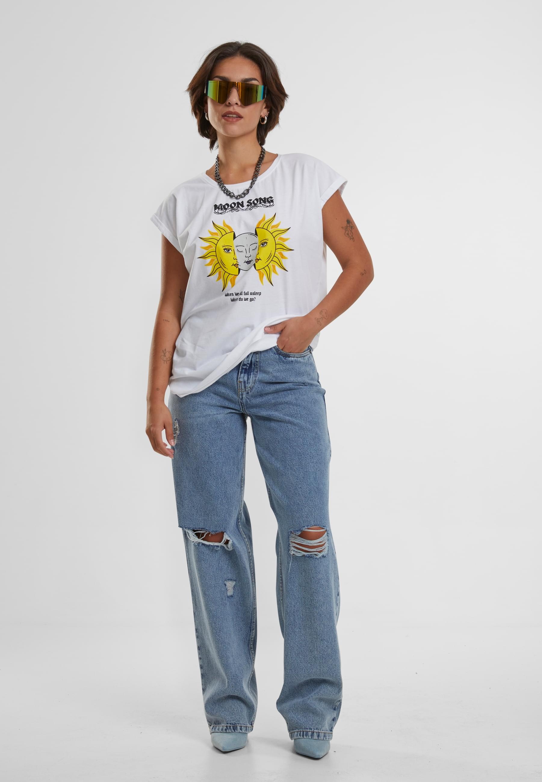 MisterTee T-Shirt »MisterTee Damen Moon Song Tee«, (1 tlg.)