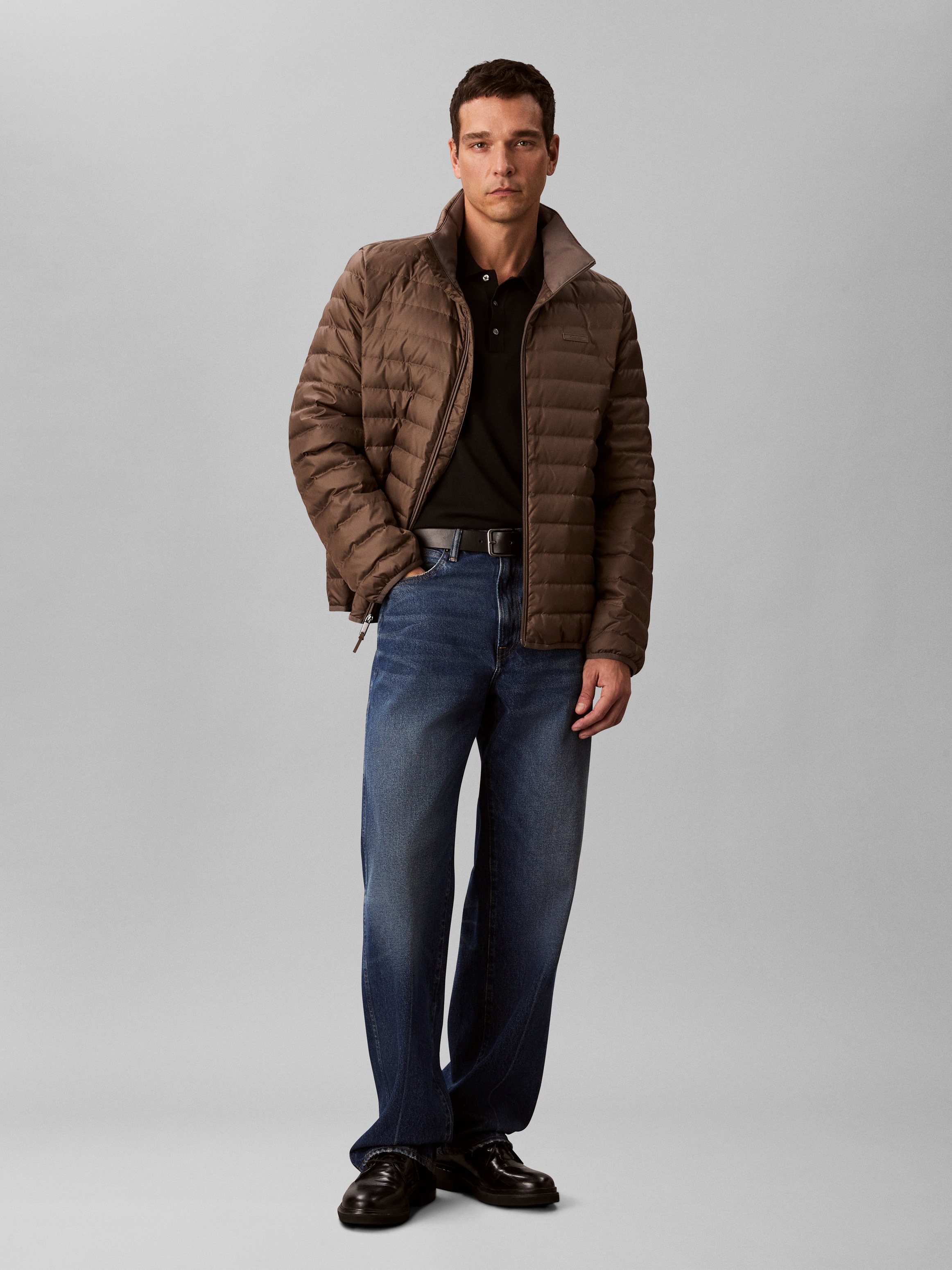 Calvin Klein Steppjacke »LS LT WT NYLN CHNNLD« ohne Kapuze Mit Rundhalsausschnitt
