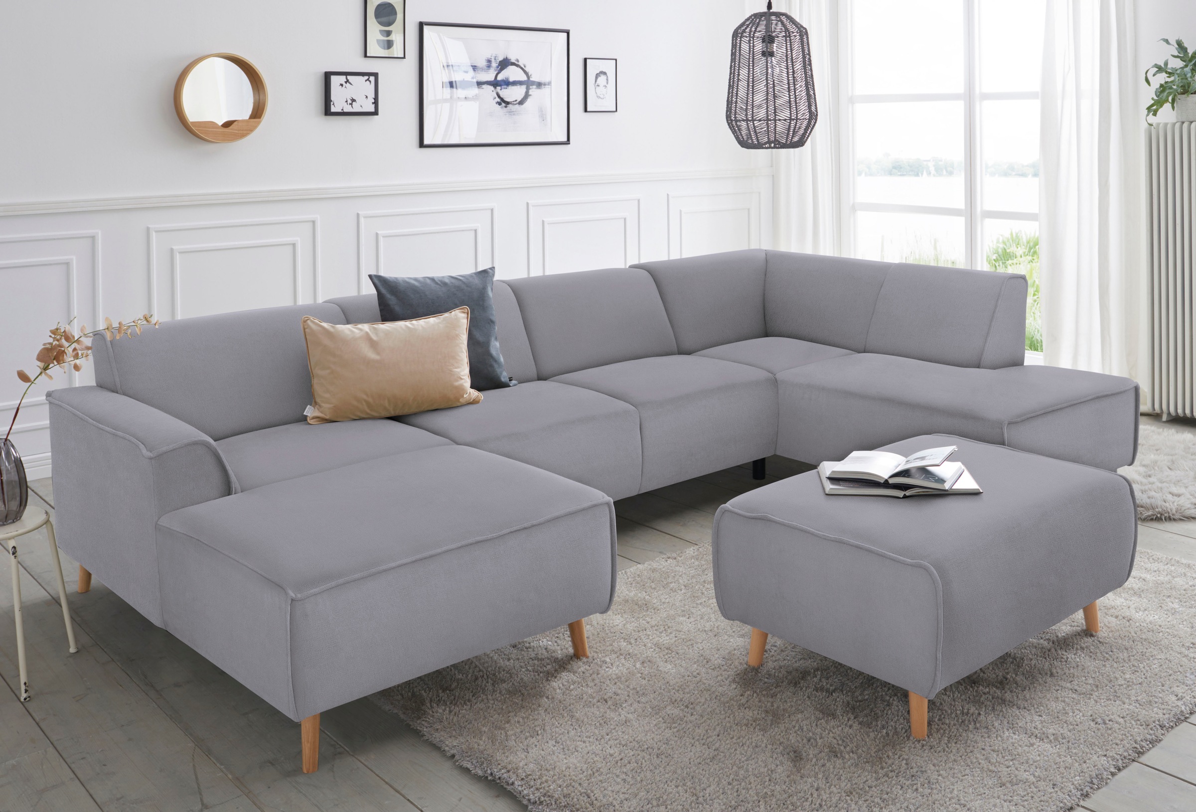 Home affaire Wohnlandschaft "Janek Scandic Design, elegant und zeitlos U-Fo günstig online kaufen