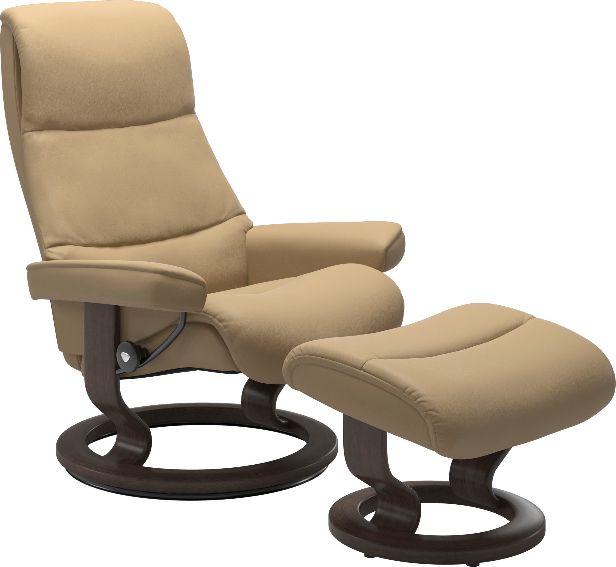 Stressless Relaxsessel "View" Set, Relaxsessel mit Hocker, mit Classic Base, Größe S,Gestell Wenge