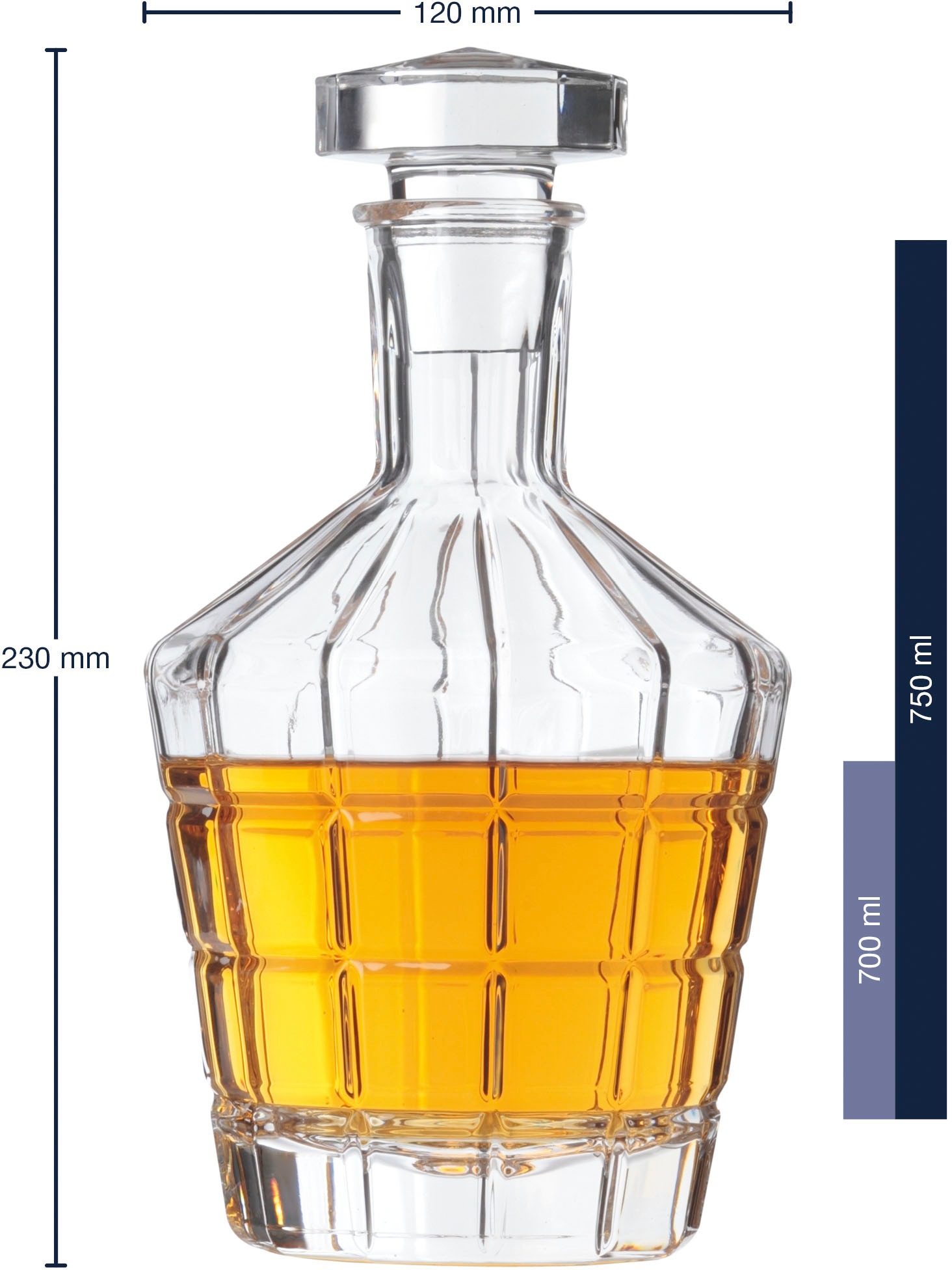 LEONARDO Gläser-Set »SPIRITII« 3-teilig (1 Karaffe, 2 Gläser), Reliefoptik
