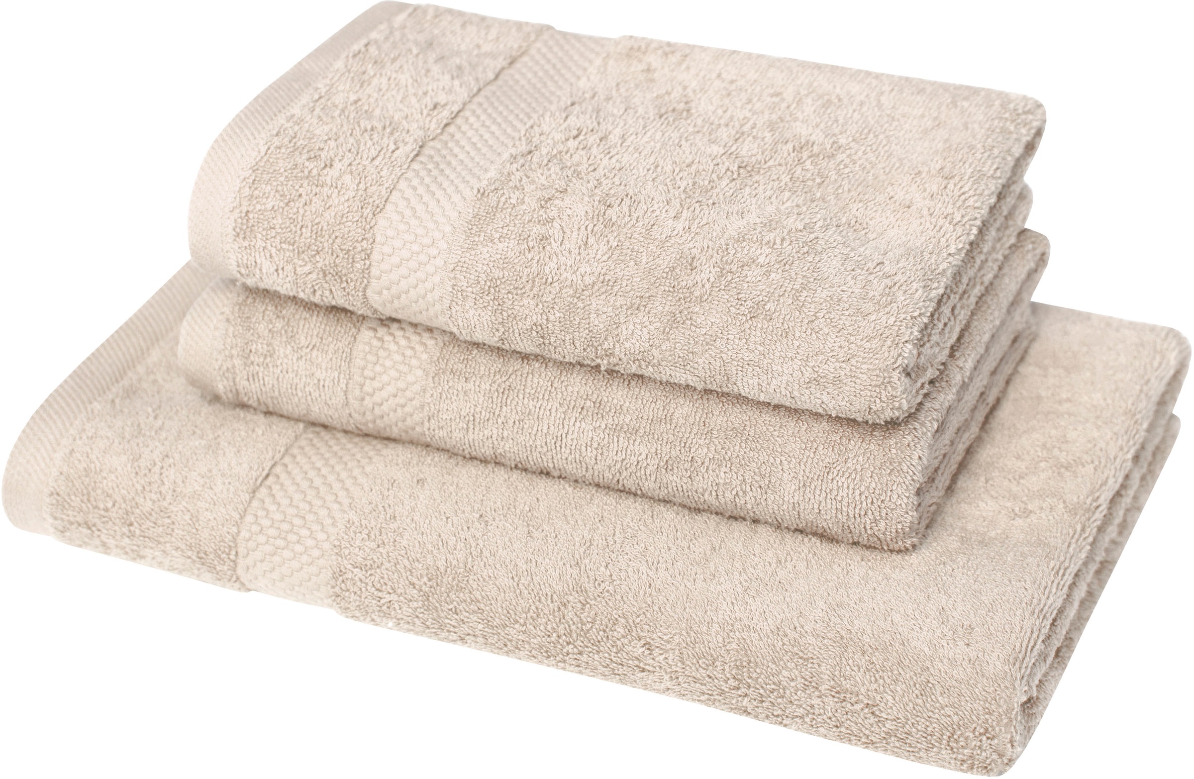 Dyckhoff Handtuch Set "Planet" Set 3 Stk. Walkfrottier 2 Handtücher (50x100cm), 1 Duschtuch (70x140cm)