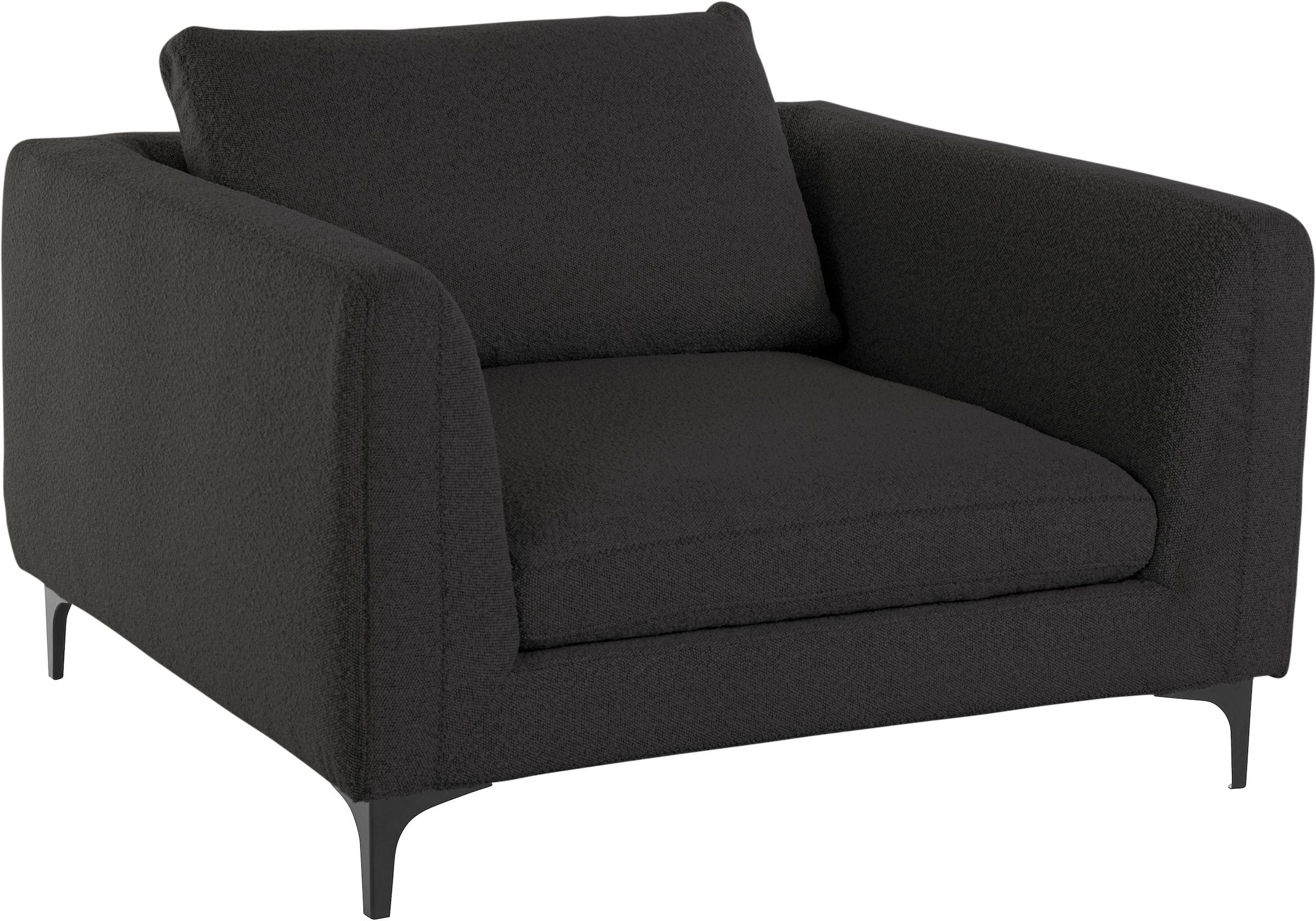 Places of Style TV-Sessel »Nixon«, mit Federn für besseren Sitzkomfort, mit schwarzen Metallbeinen