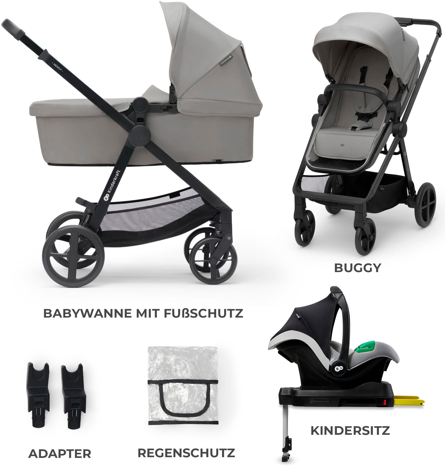 Kinderkraft Kombi-Kinderwagen »NEWLY 4IN1 MINK PRO« 22 kg