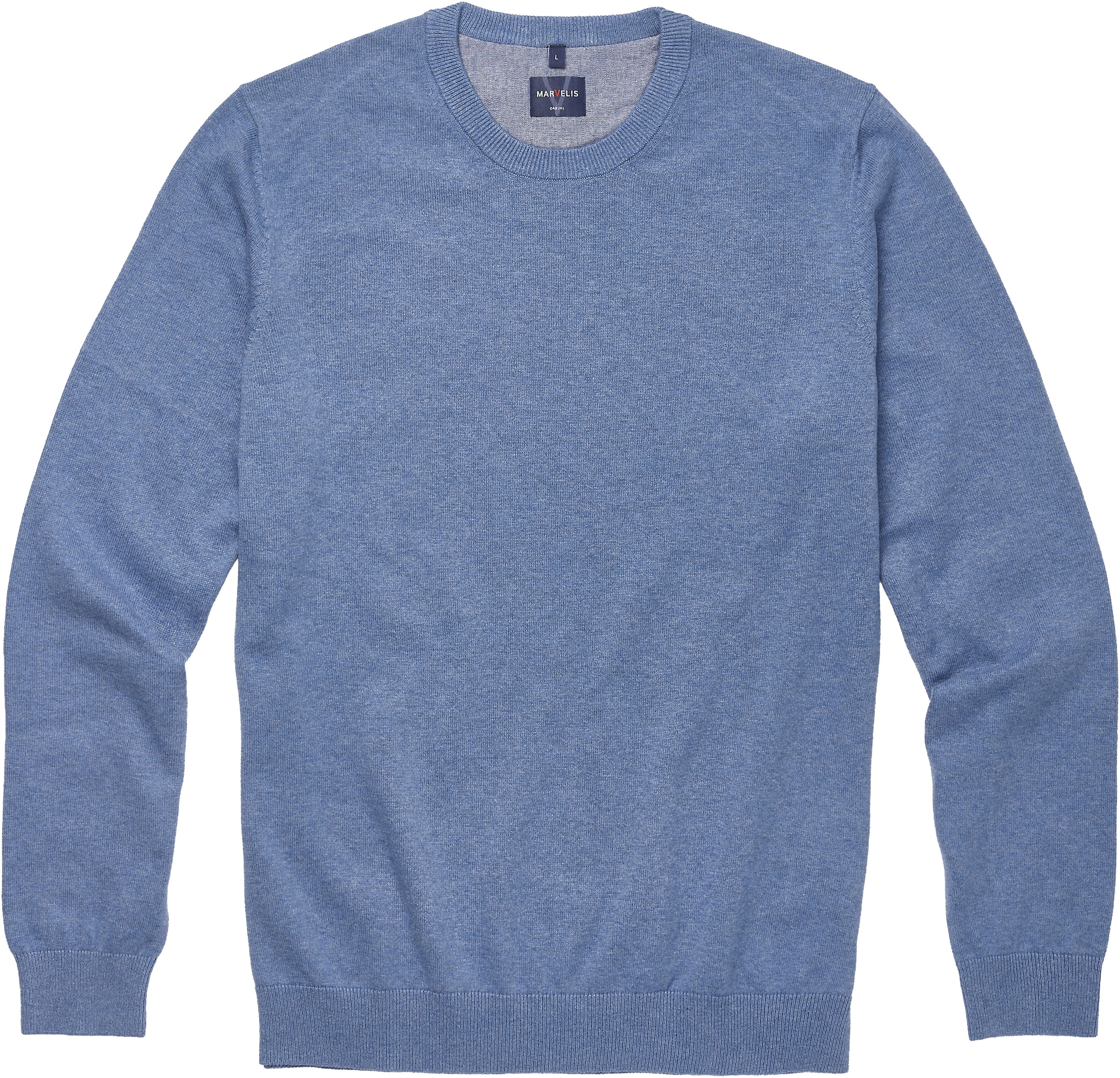 MARVELIS Strickpullover Rundhals, Baumwolle, regular fit günstig online kaufen