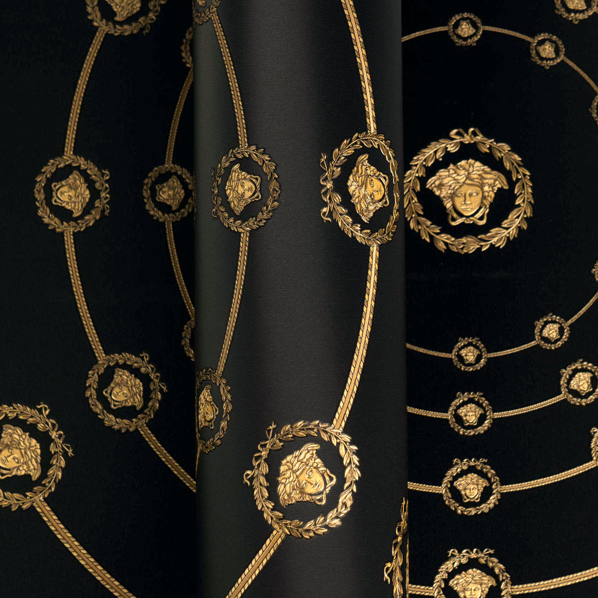 Versace Vliestapete »Versace 6 I Love Baroque –« 3D-Optik | Barock | Motiv geprägt Geometrisches Kreisdesign mit edlem Glanz & fein strukturierter Optik