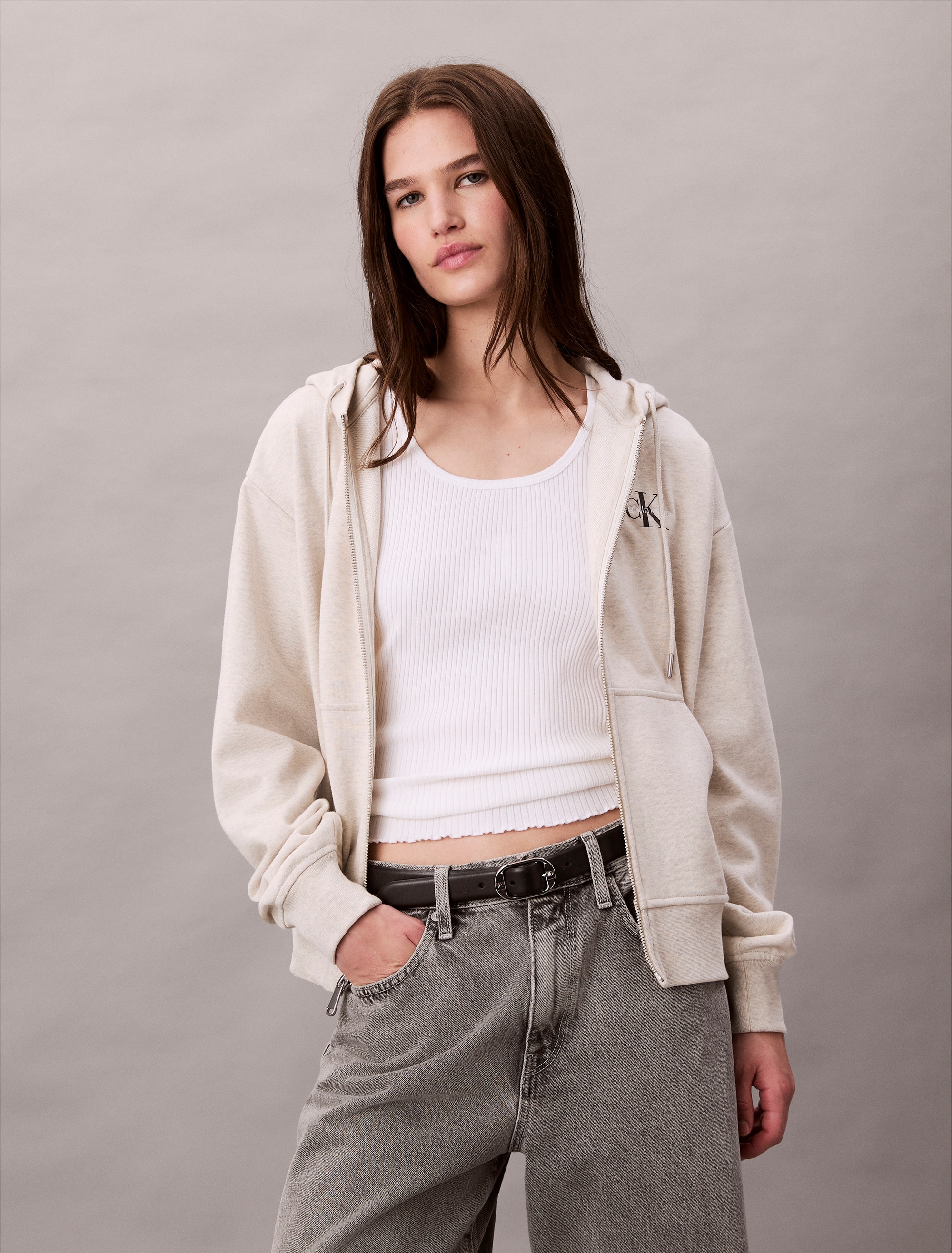 Calvin Klein Jeans Sweatjacke "MNLG FRNCH TRRY FZ B", Mit Rundhalsausschnit günstig online kaufen