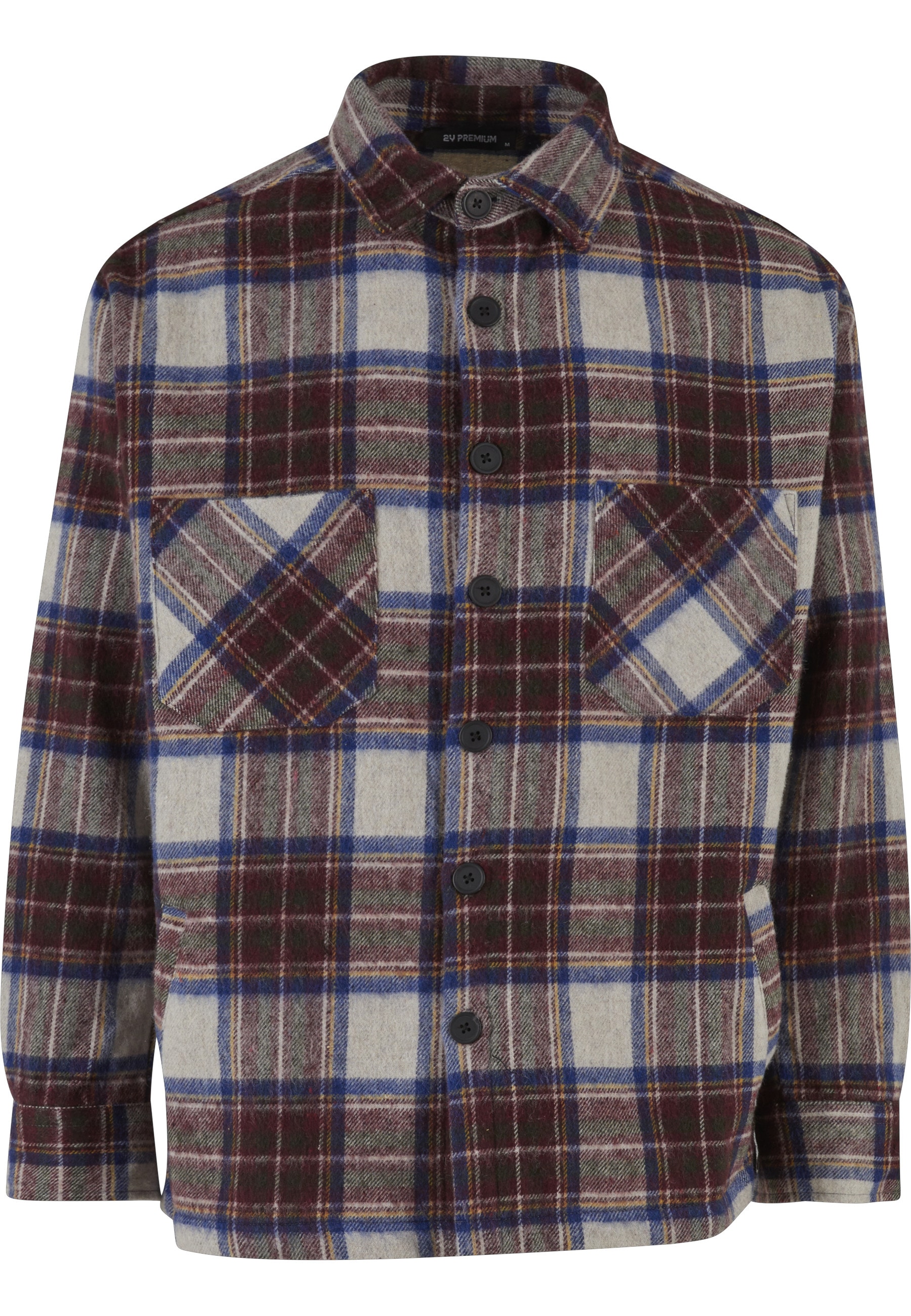 2Y Premium Langarm-Poloshirt "2Y Premium Herren 2Y Flannel Button Shirt" 1 günstig online kaufen