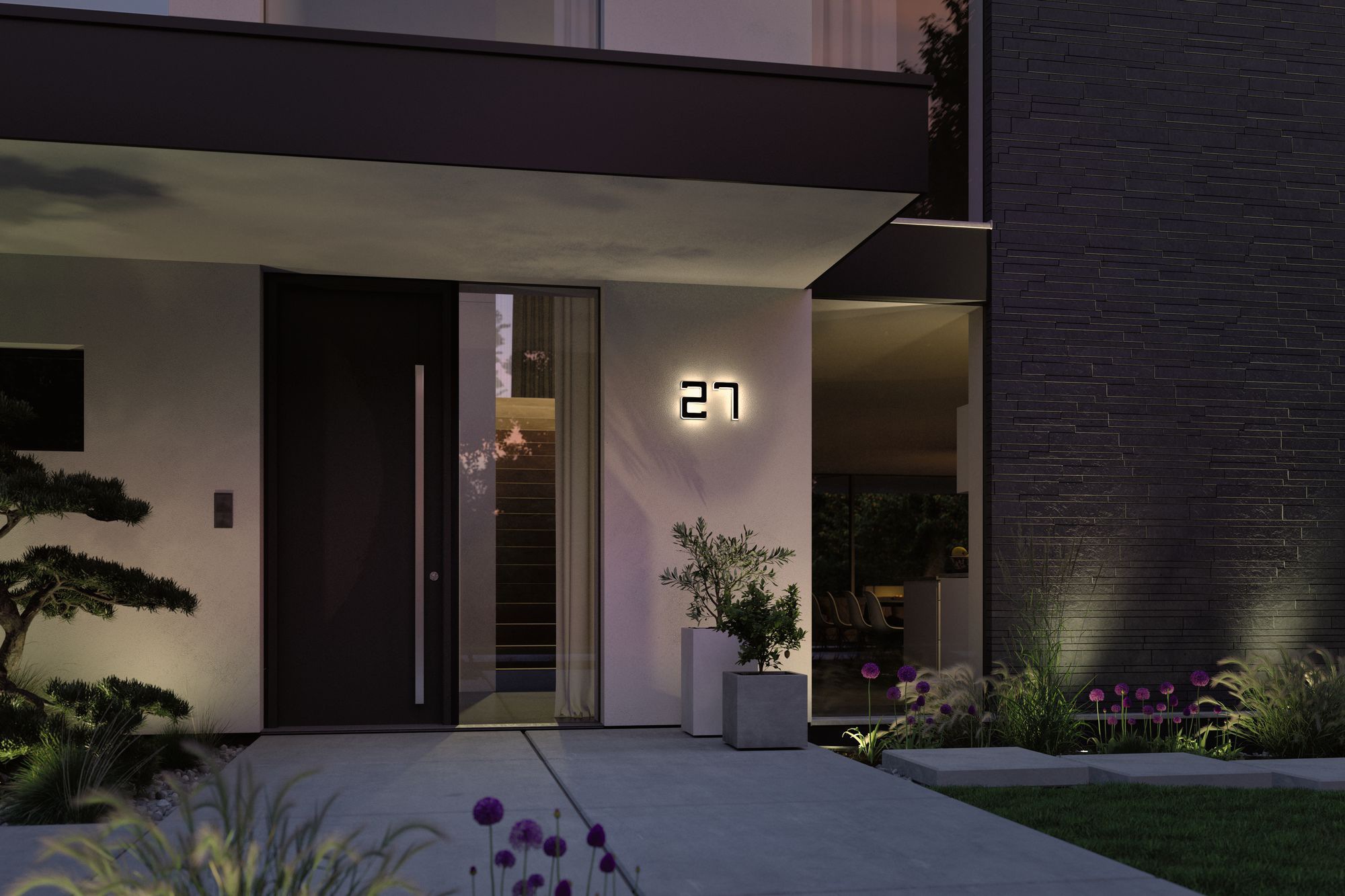 Paulmann LED Außen-Wandleuchte »Solar Hausnummer«, 1 flammig, Leuchtmittel LED-Modul | LED fest integriert, LED-Modul, Hausnummern, Buchstaben wählbar, Akku wechselbar