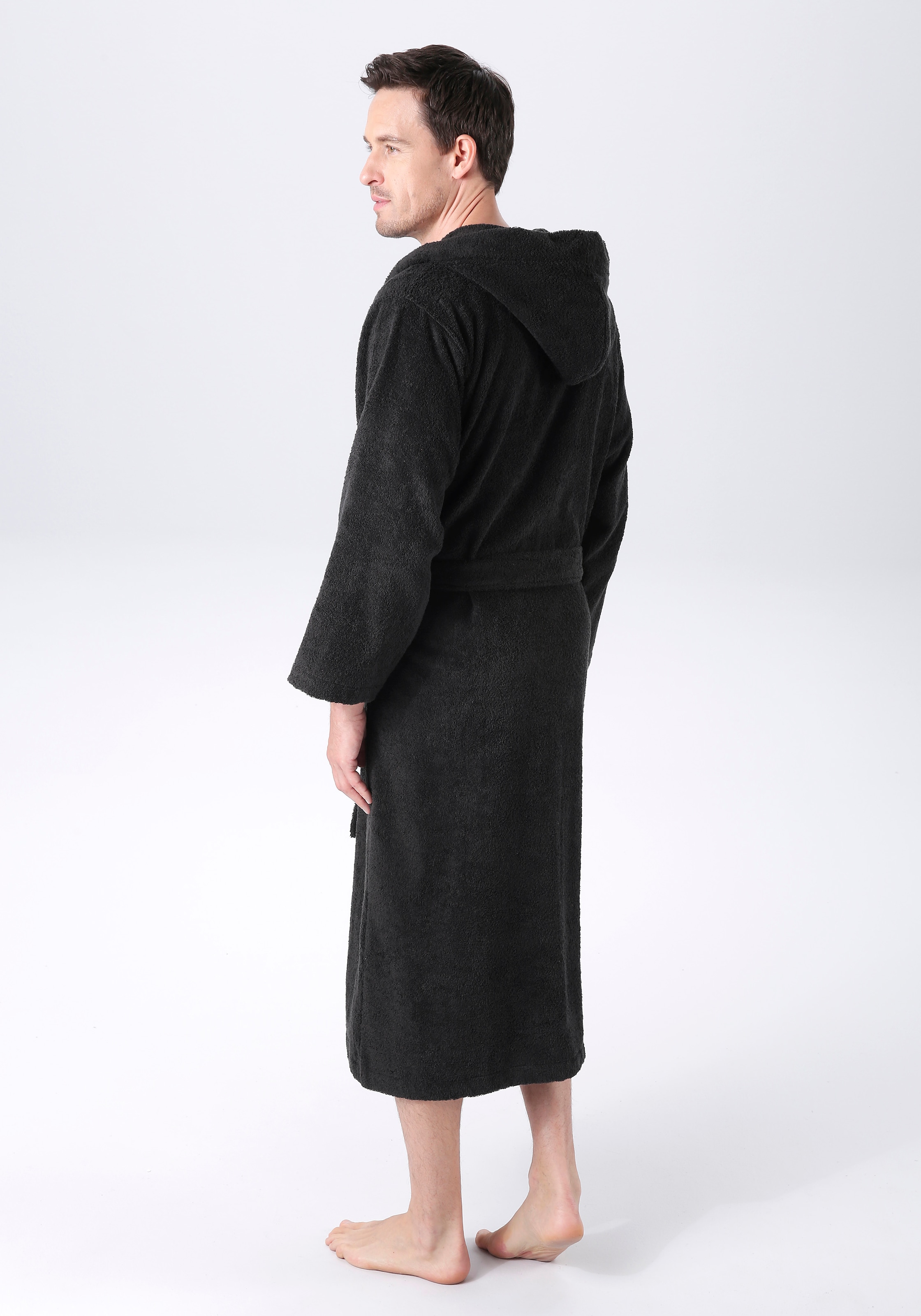 KangaROOS Unisex-Bademantel "Cassidy, für Damen & Herren, Standardlänge & Überlänge" 1 Stk. mit Taschen, Männer und Frauen, Baumwolle, Reise, Hotel, Sauna, S-3XL