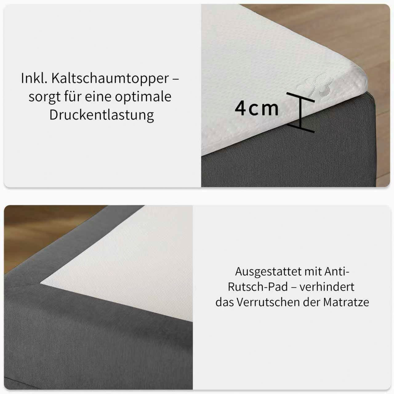 OTTO home Boxbett »Haileyy inkl. Bettkasten und Topper, Liegefläche 180x200cm« erhältlich in der Größe 180x200 cm, inkl. Aufbauvideo