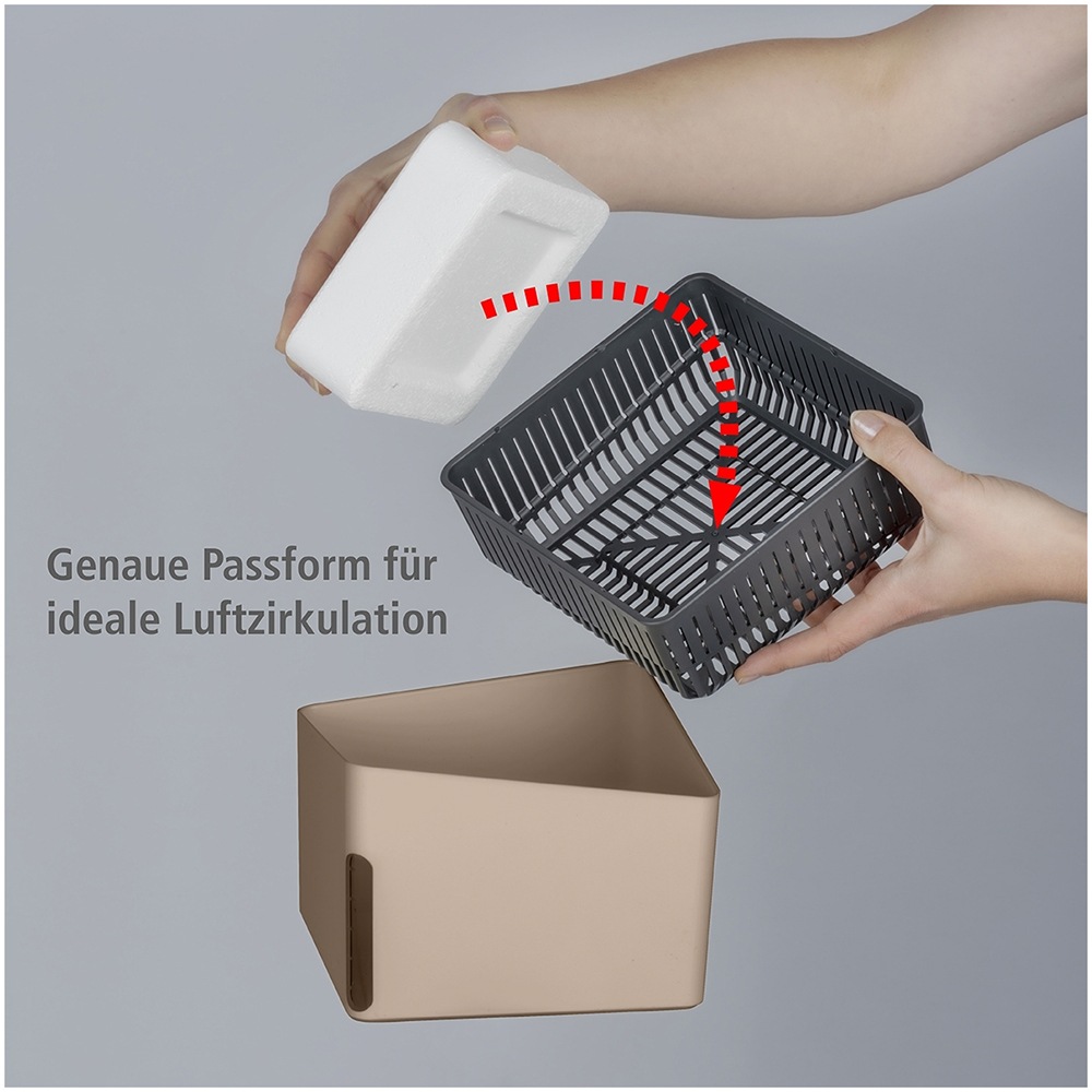WENKO Luftentfeuchter »Modell Cube«, für 40 m³ Räume, Tank 0,8 l, mit 2 x 500 g Entfeuchter-Blöcken