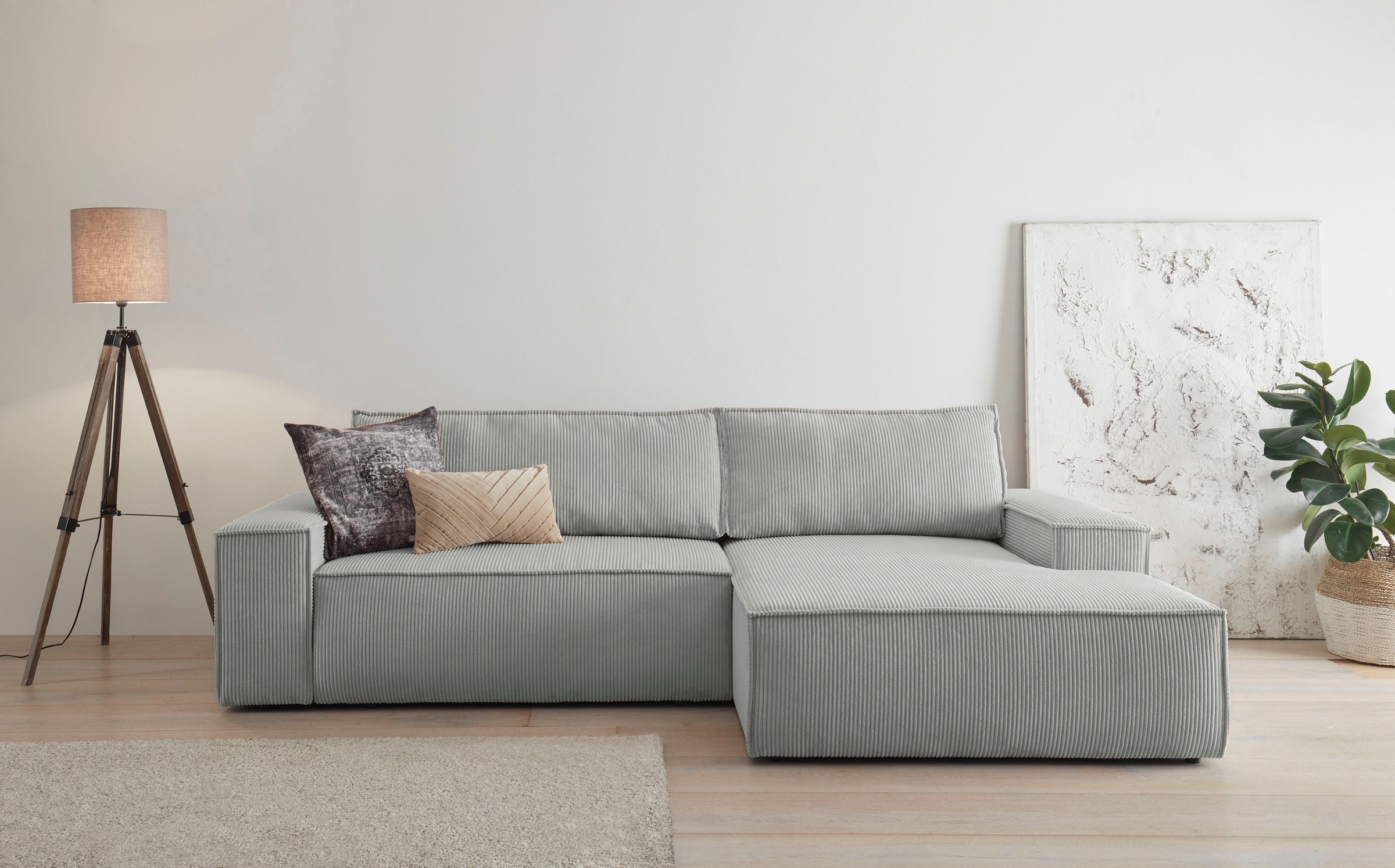 Home affaire Ecksofa "SHERWOOD Schlafsofa 267 cm, L-Form," Schlaffunktion m günstig online kaufen