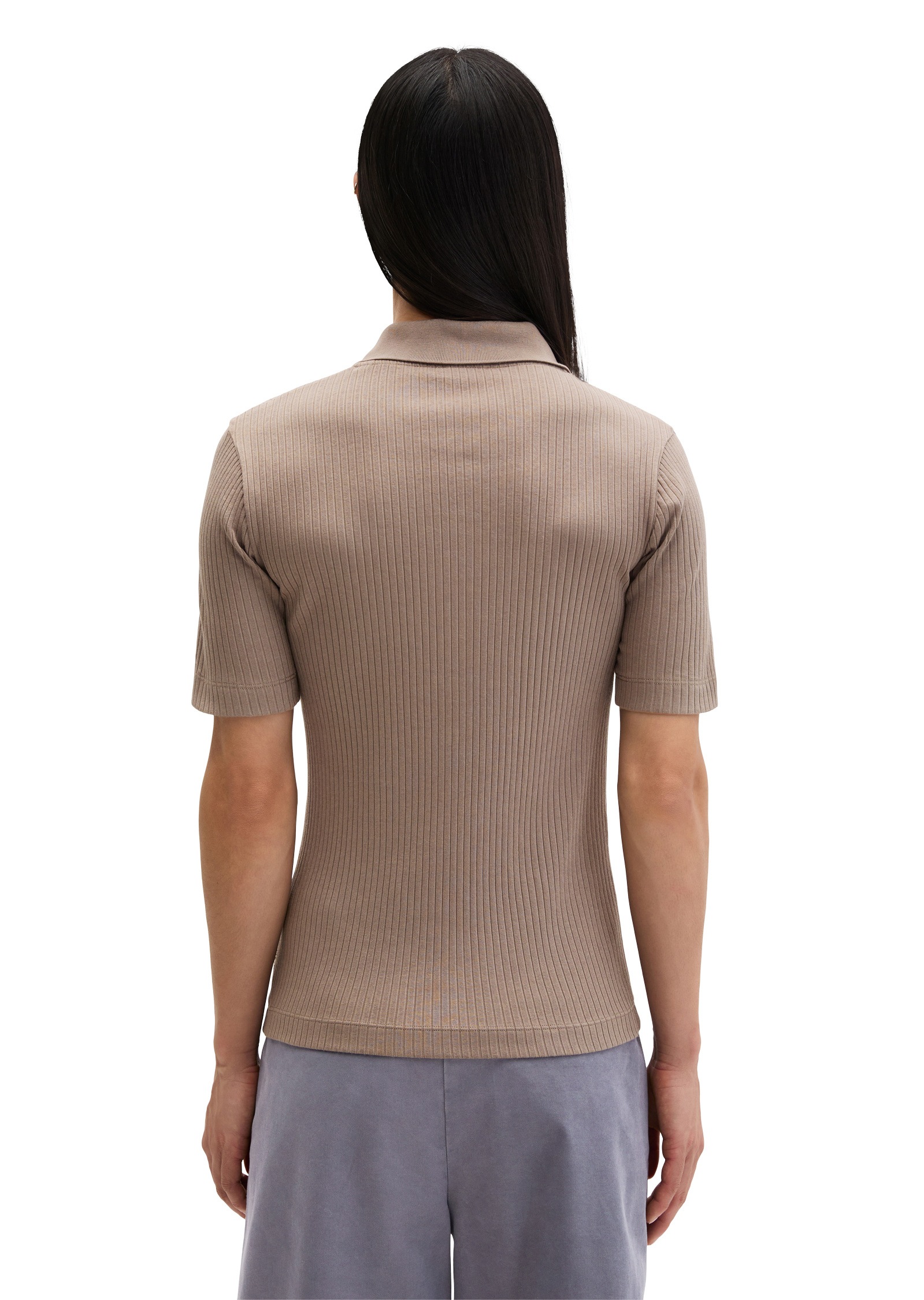 Poloshirt MARC O'POLO "mit TENCEL™ Modal", Damen, Gr. XL, chalky braun, Obermaterial: 58% Baumwolle, 38% Modal, 4% Elasthan, unifarben, slim fit, Shirts 5