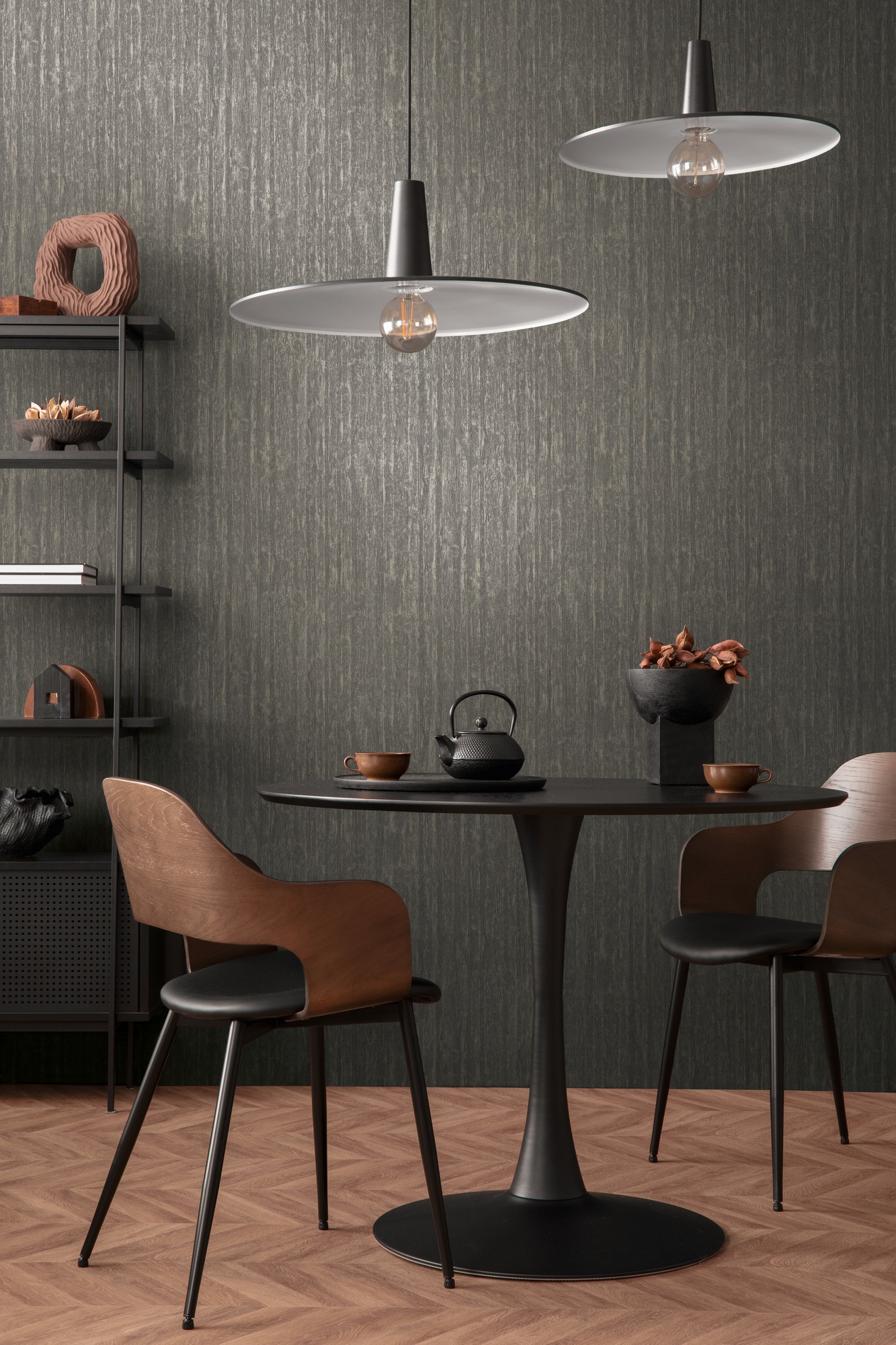 living walls Vliestapete »Smart Surfaces Holz-Optik Tapete Mustertapete Struktur-Optik Natur«, leicht glänzend, Vliestapete Metallic-Effekt für Schlafzimmer Küche Wohnzimmer Holz