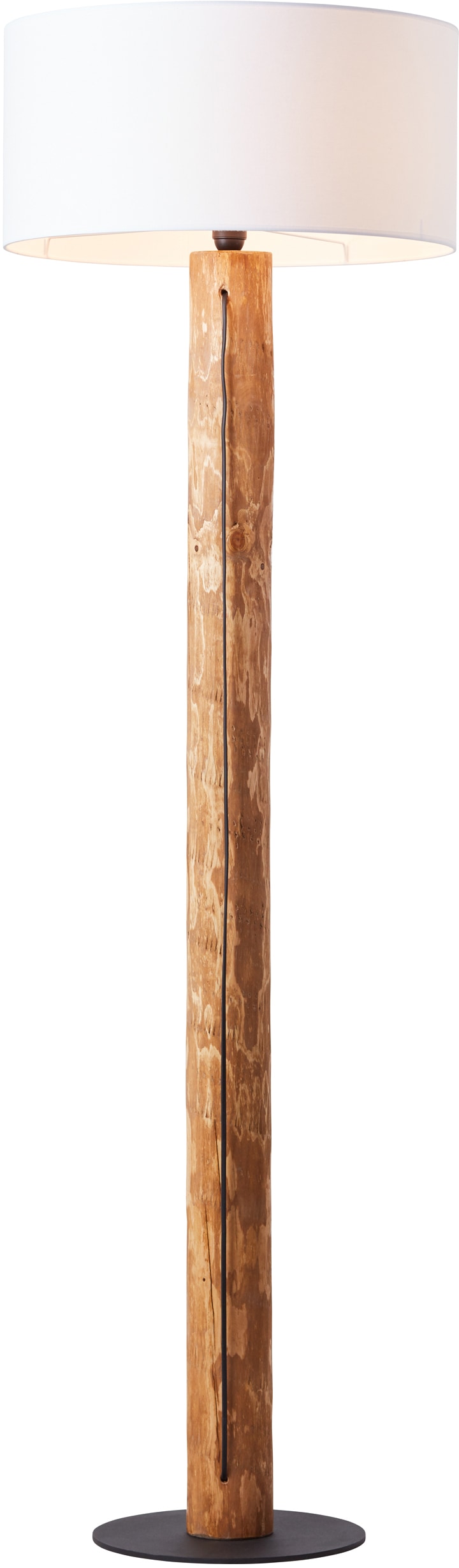 Brilliant Stehlampe »Jimena«, 1 flammig, Leuchtmittel E27 | ohne Leuchtmittel, Stoffschirm, H 164 cm, Ø 50 cm, E27, Holz/Textil, kiefer gebeizt/weiß