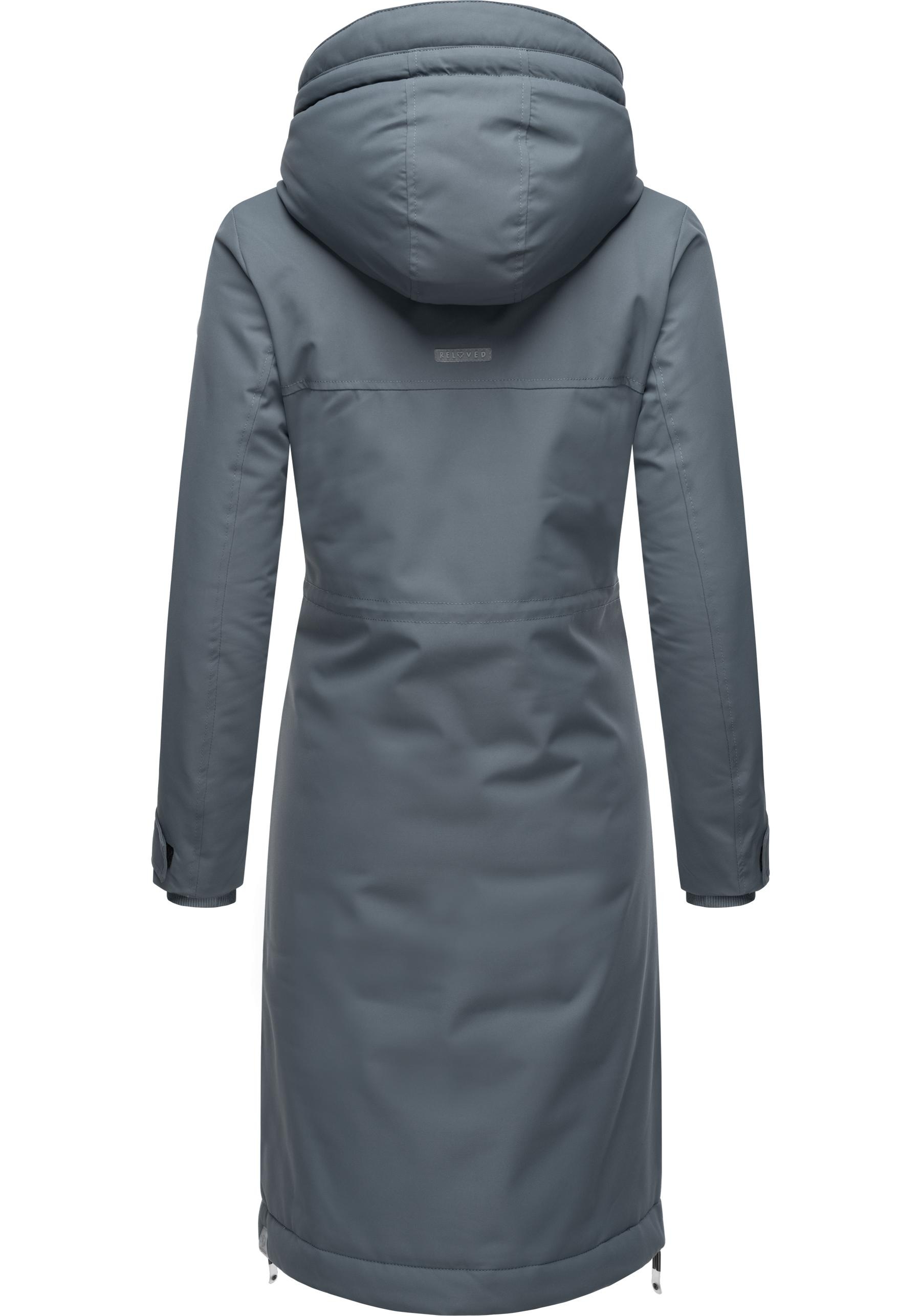 Ragwear Wintermantel »Refutura Remake«, Langer wasserdichter Mantel mit Kapuze