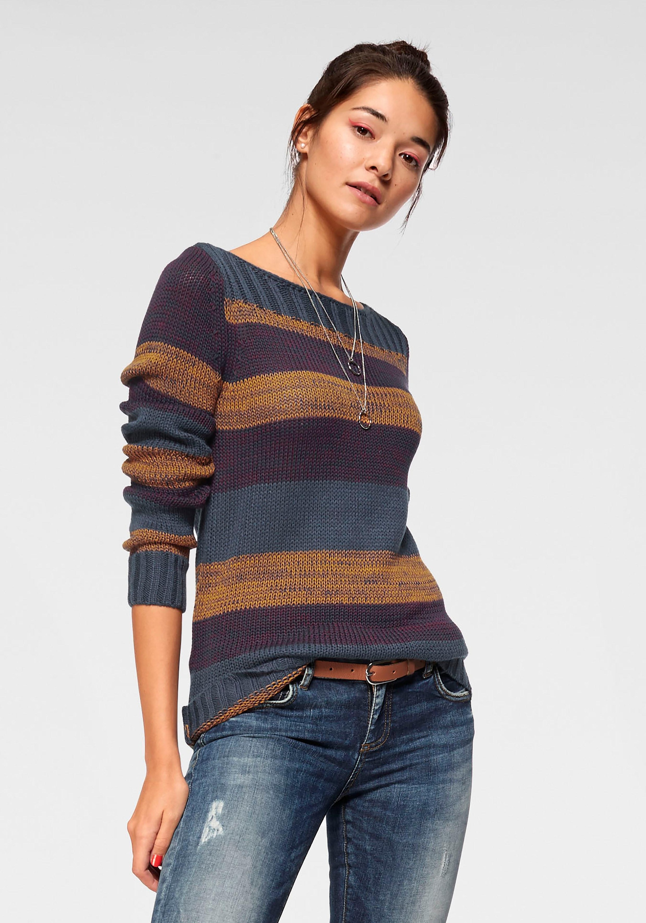 AJC Strickpullover, mit U-Boot Ausschnitt und tollem Streifendesign günstig online kaufen