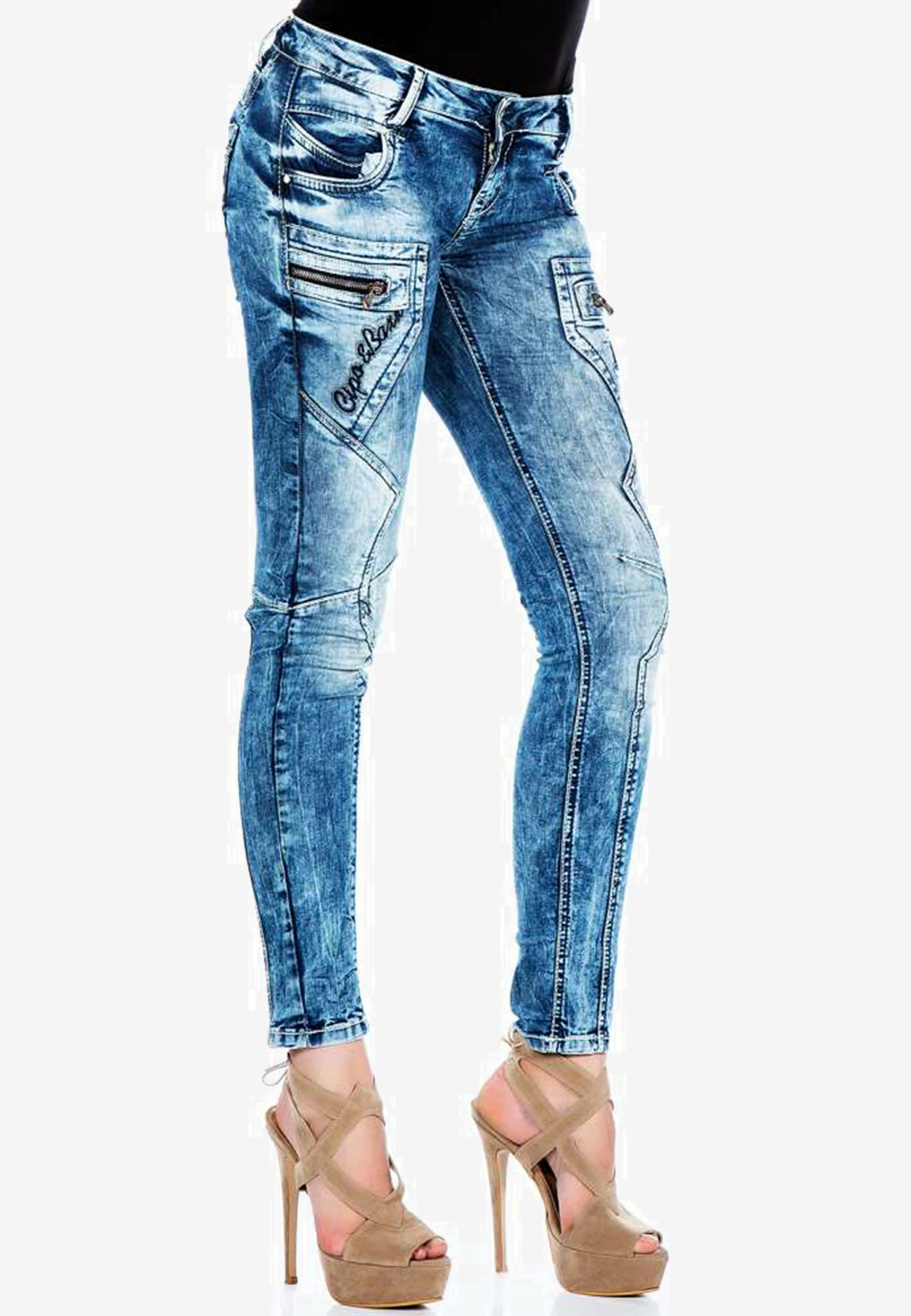Slim-fit-Jeans, mit niedrige Taille in Skinny Fit