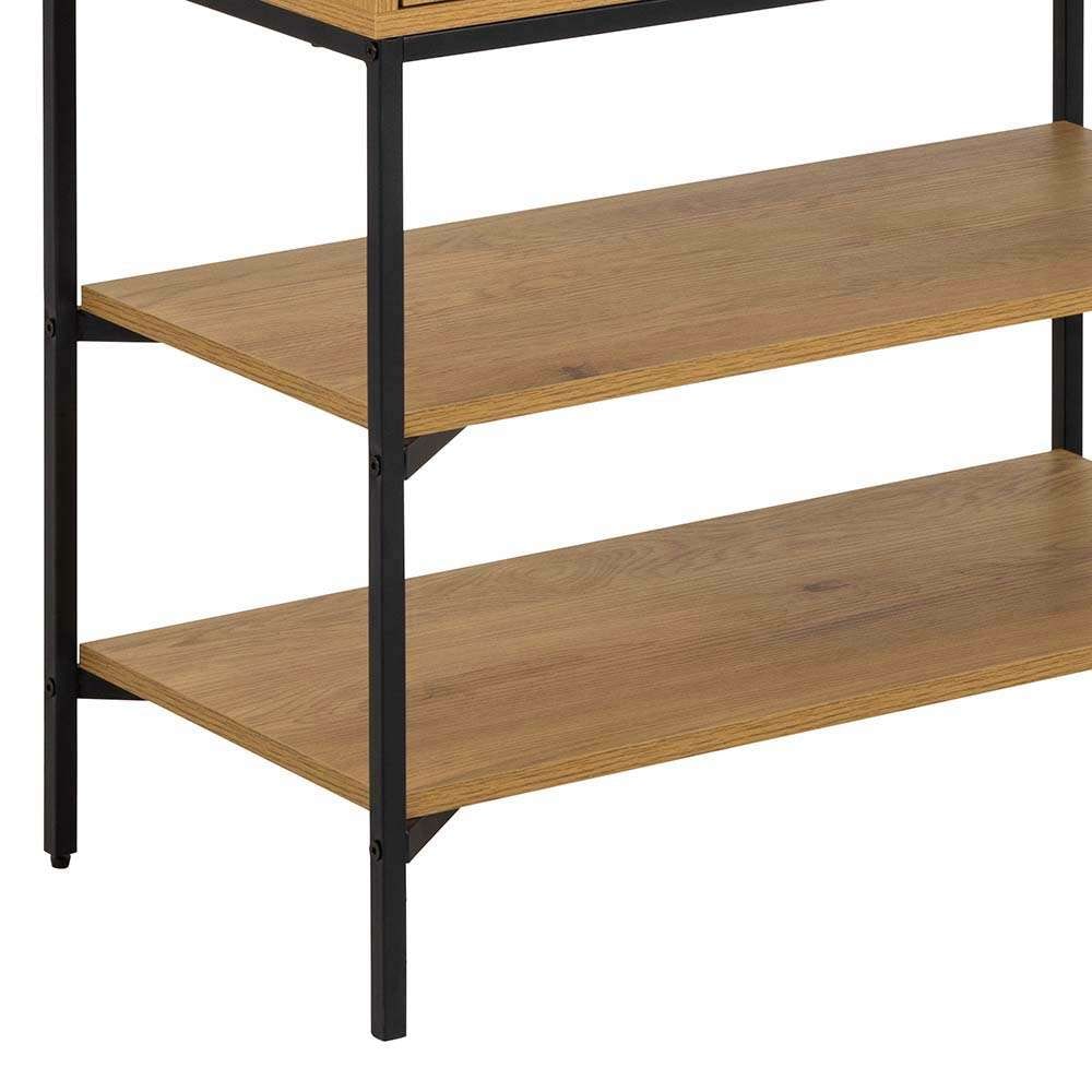 ACTONA GROUP Stauraumschrank »Jaipur Sideboard, Regal,«, Wildeiche-Optik, 2 Türen und 2 Einlegeböden, Lamellenfront